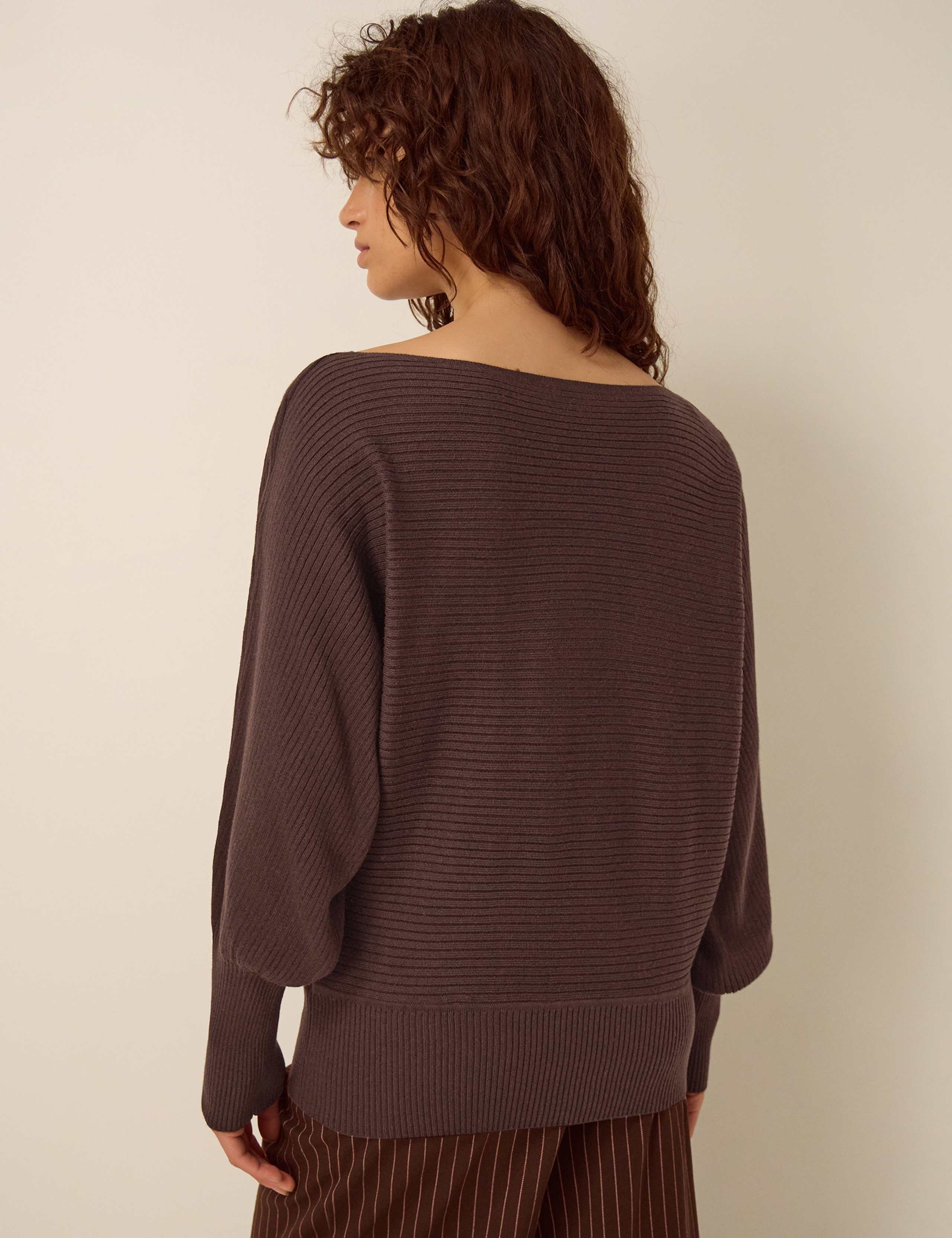 Textured Slash Neck Jumper with Wool 4 of 4