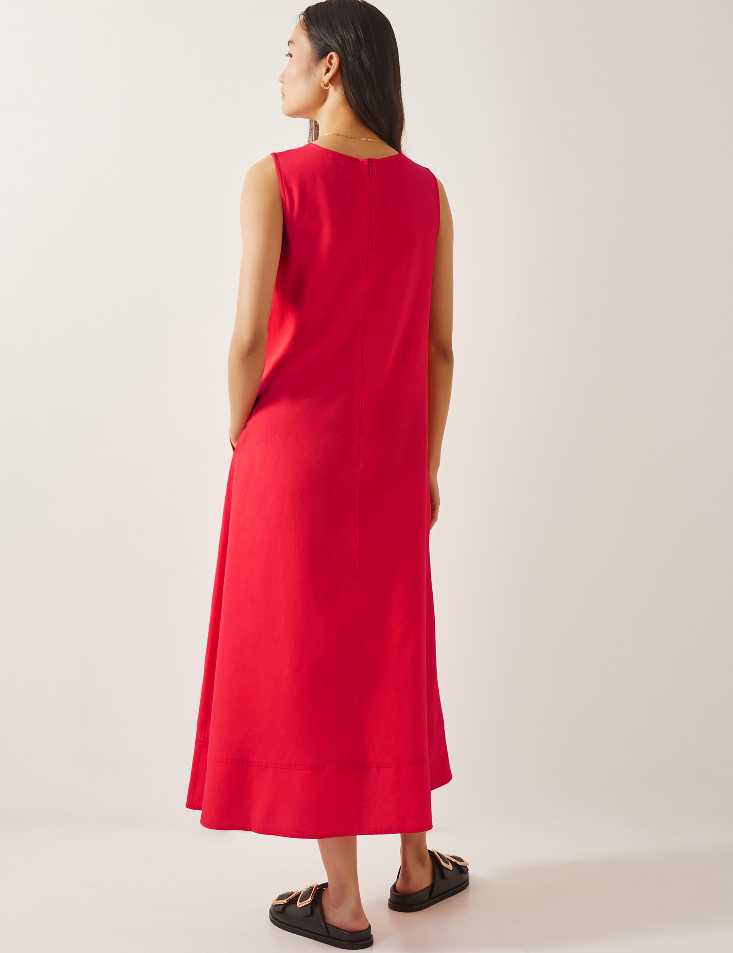 Cotton Rich V-Neck Midi A-Line Shift Dress 5 of 5