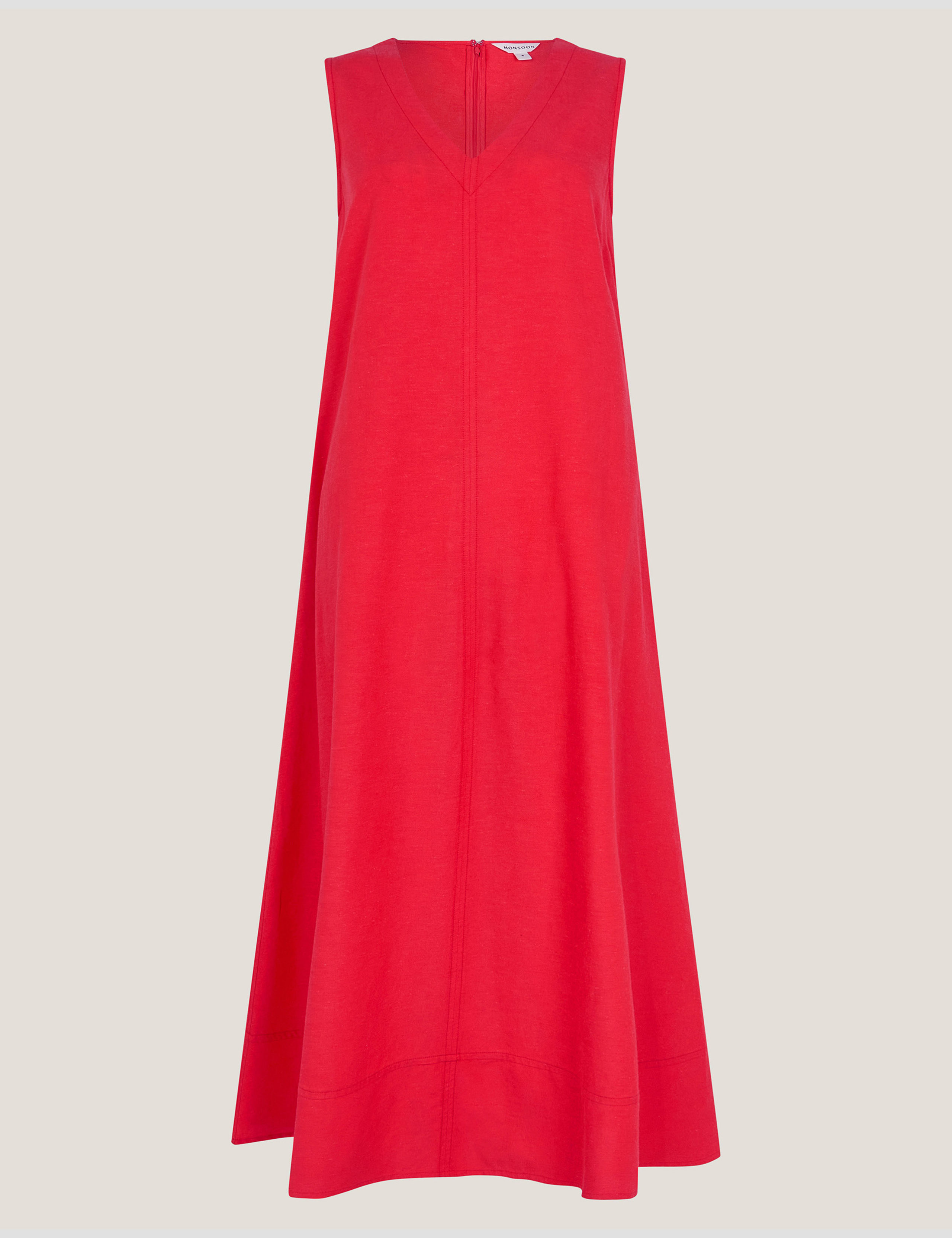 Cotton Rich V-Neck Midi A-Line Shift Dress 2 of 5