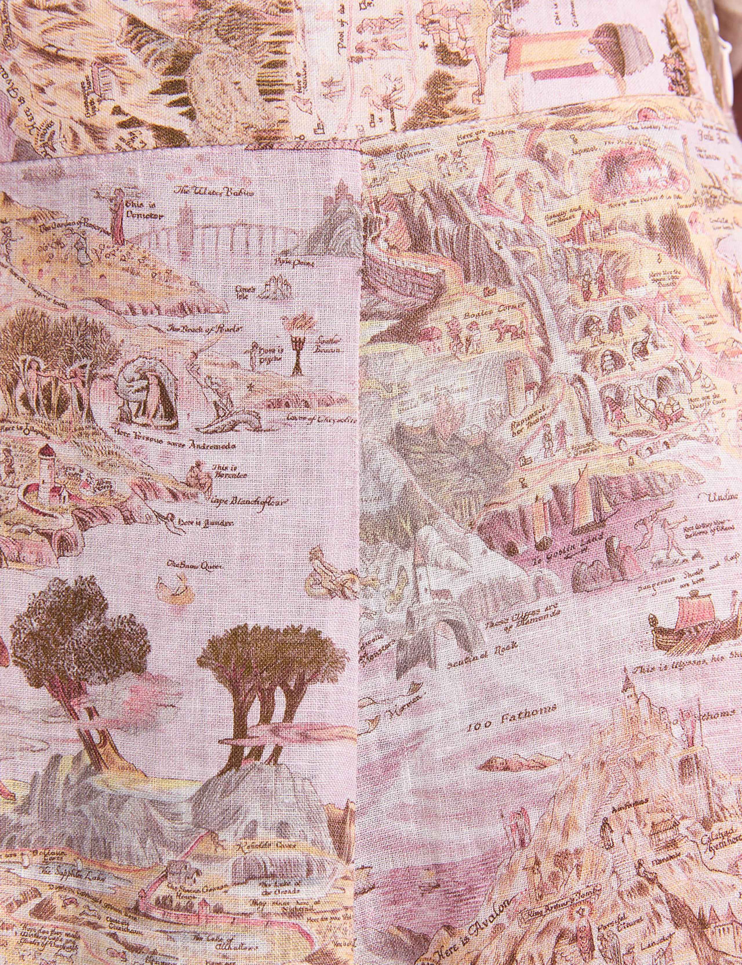 Pure Linen Printed Maxi A-Line Skirt 6 of 6