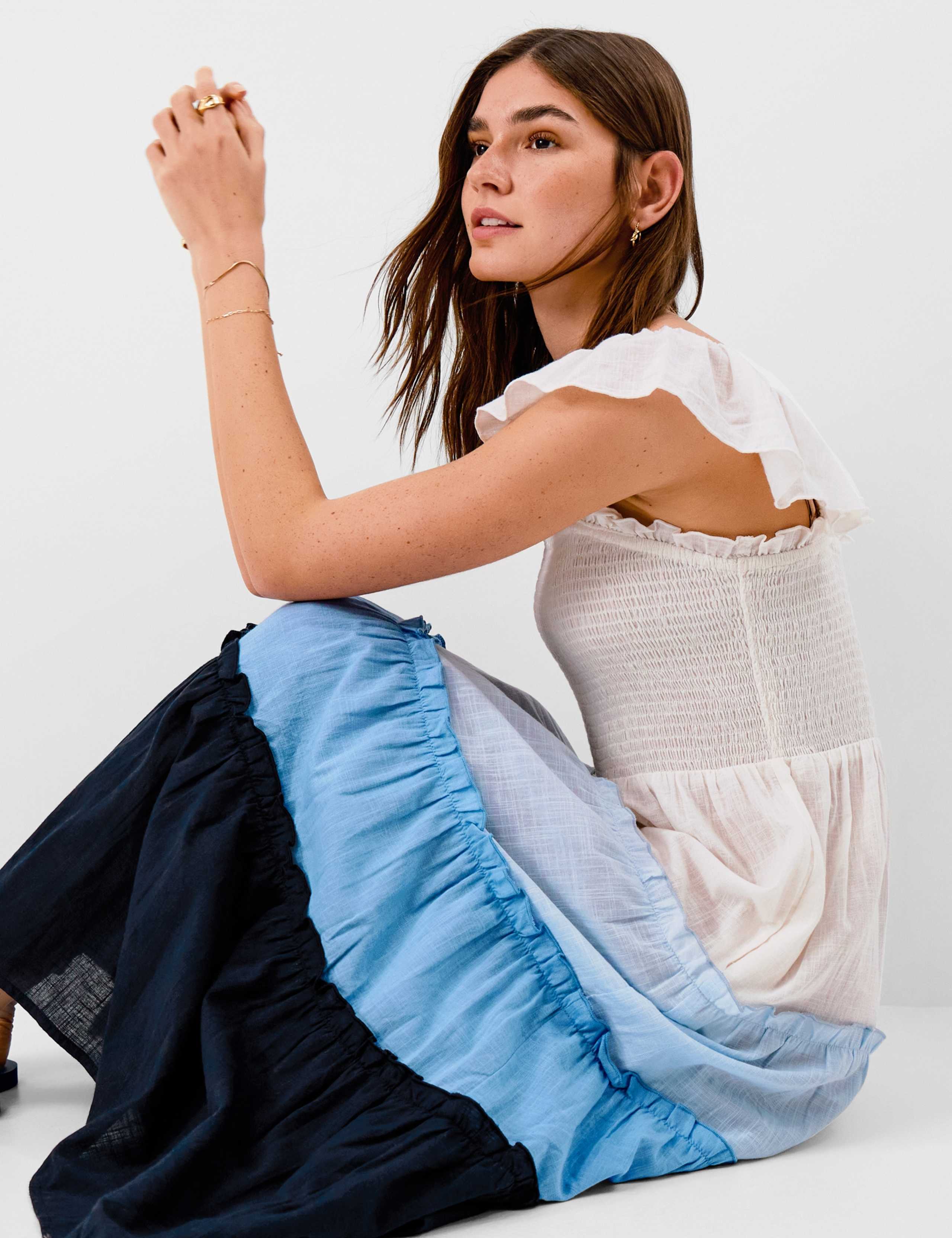 Pure Cotton Colour Block Midaxi Beach Dress 3 of 4