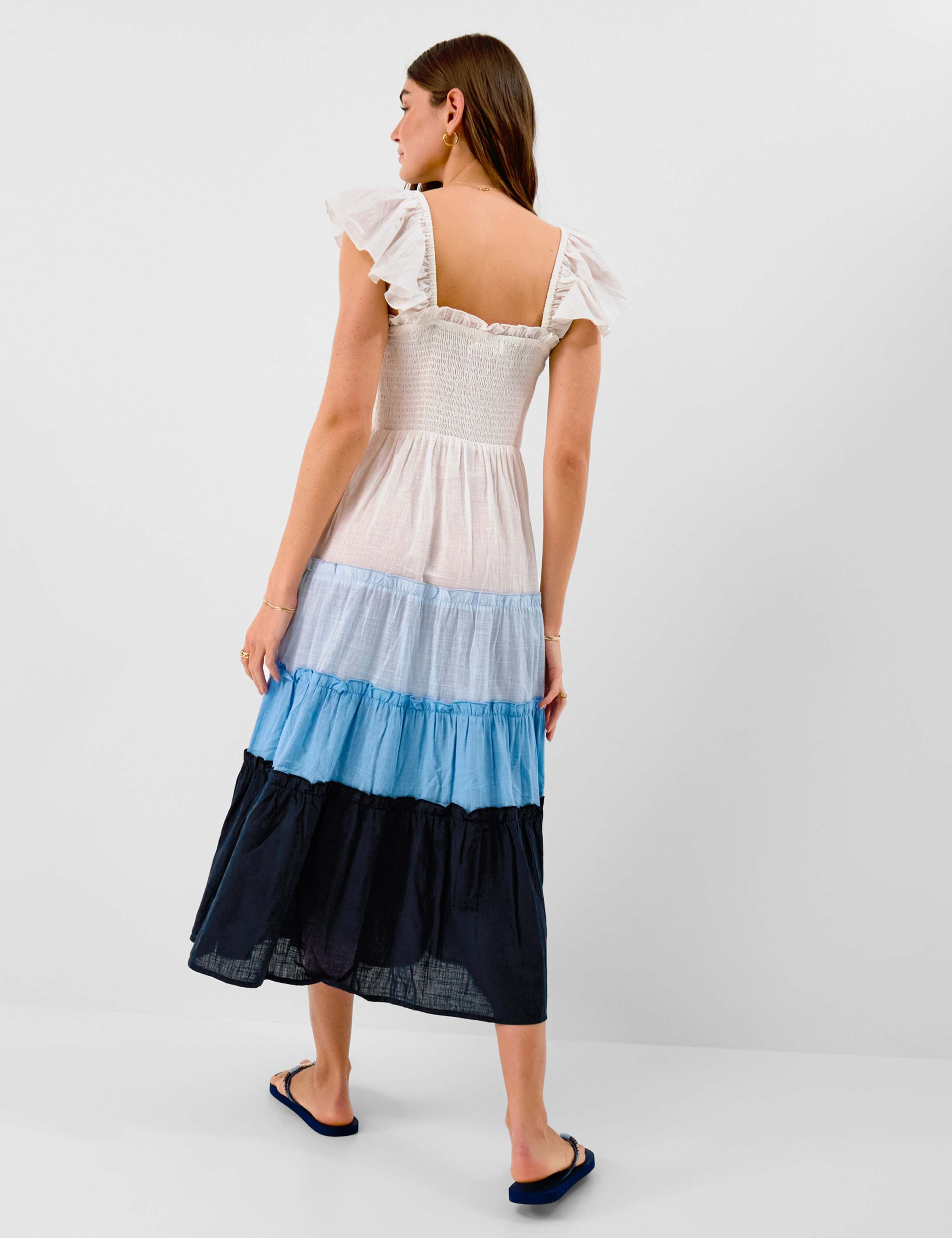 Pure Cotton Colour Block Midaxi Beach Dress 4 of 4