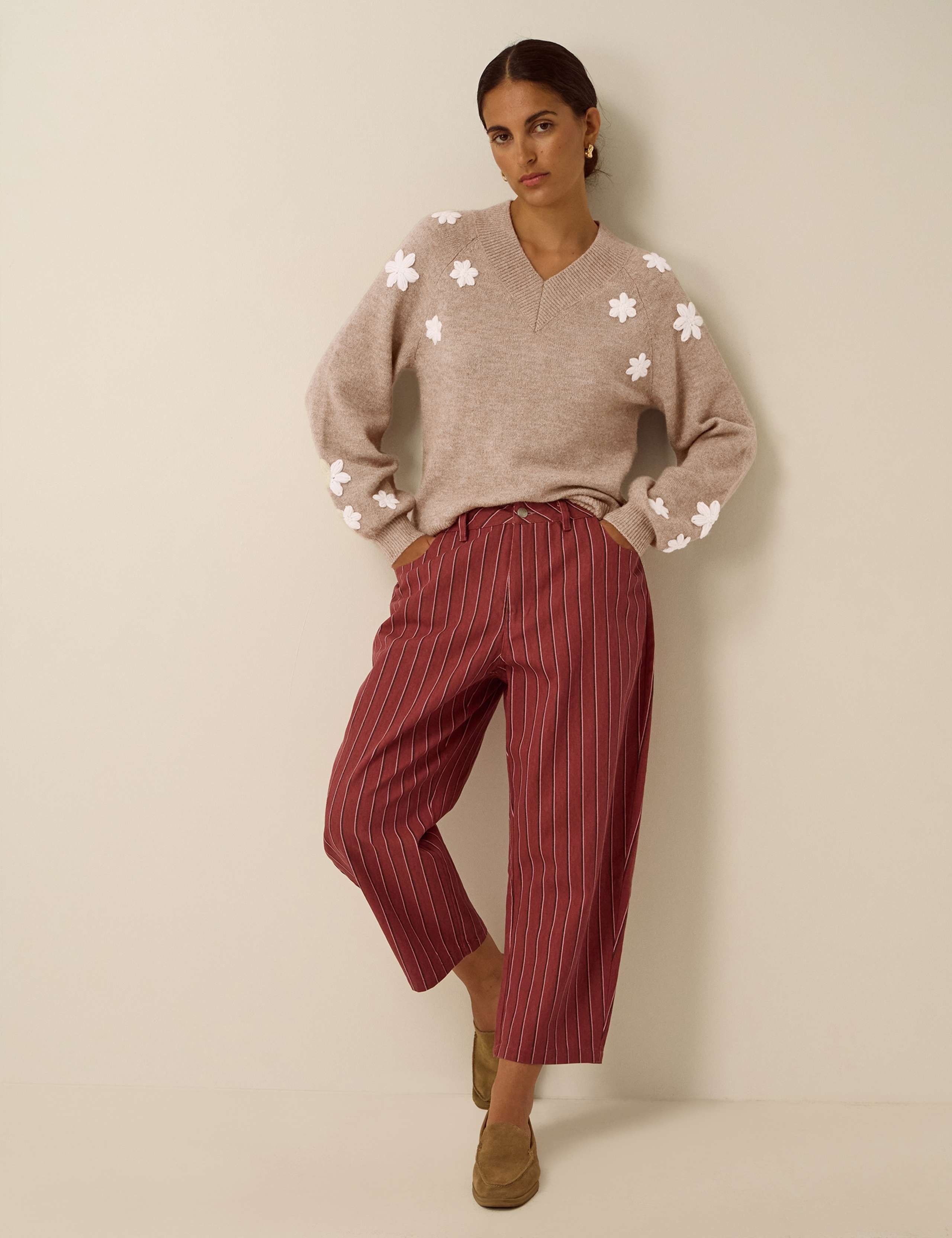 Embroidered V Neck Jumper 2 of 4