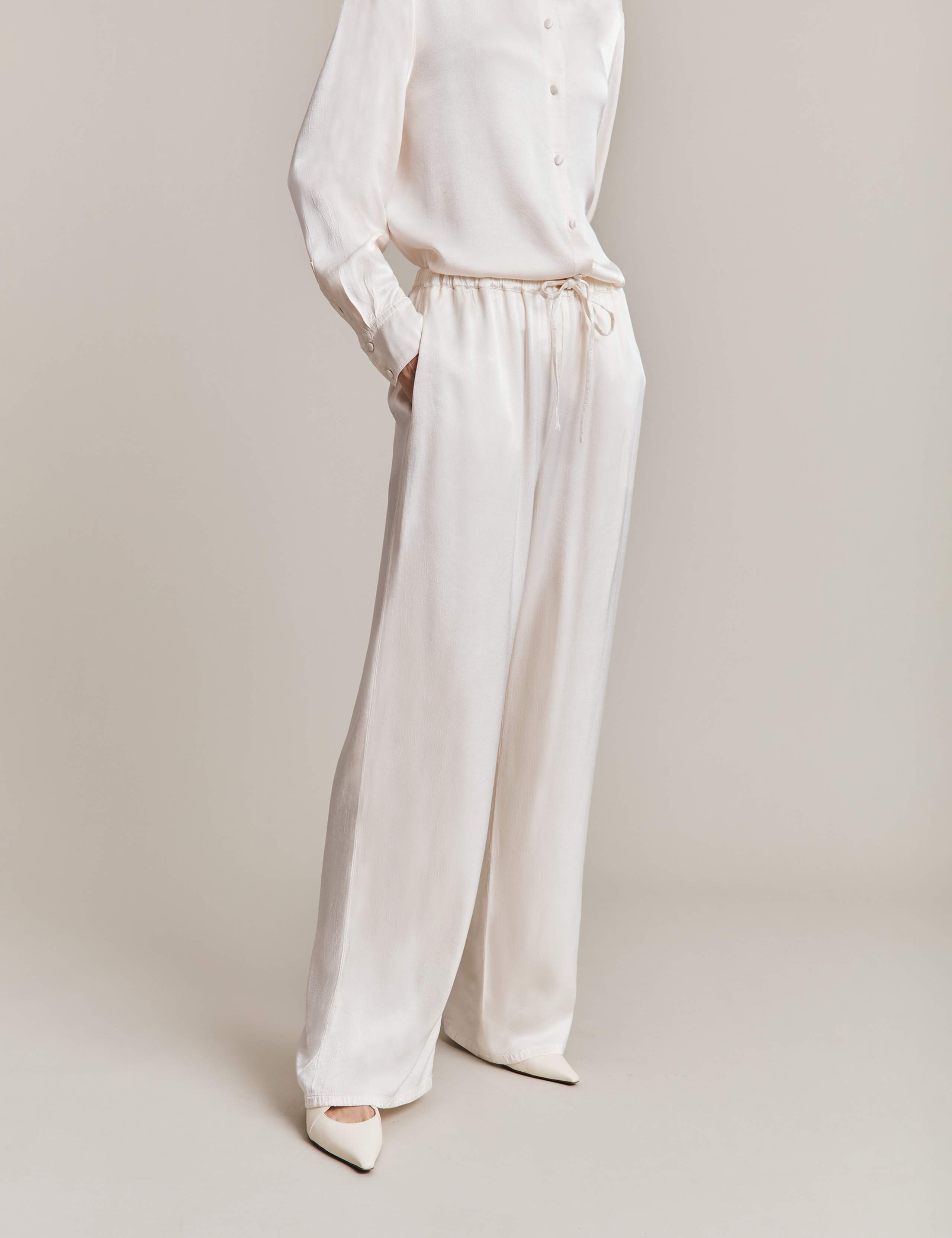 Satin Drawstring Wide Leg Trousers 5 of 5