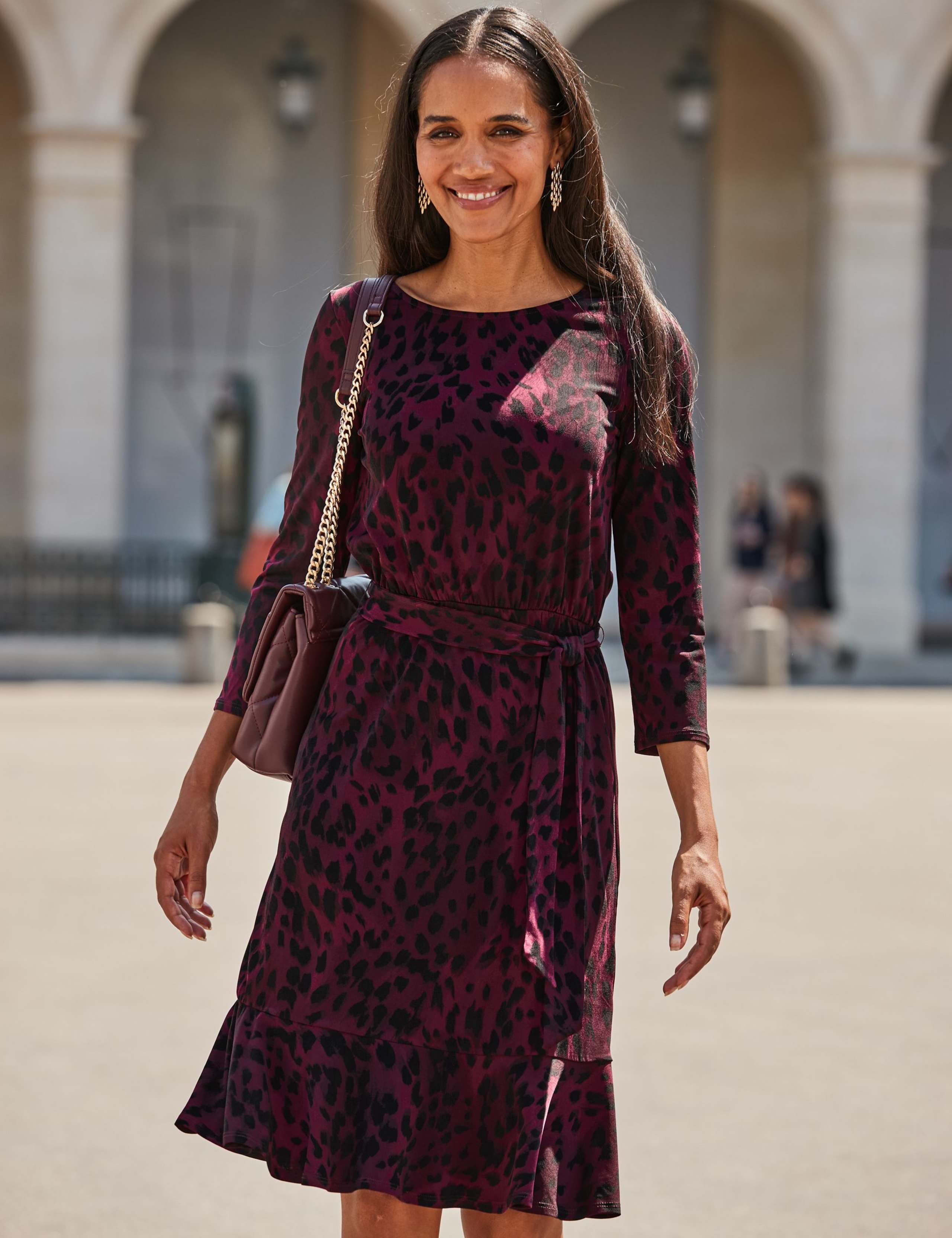 Animal Print Knee Length Skater Dress 2 of 4