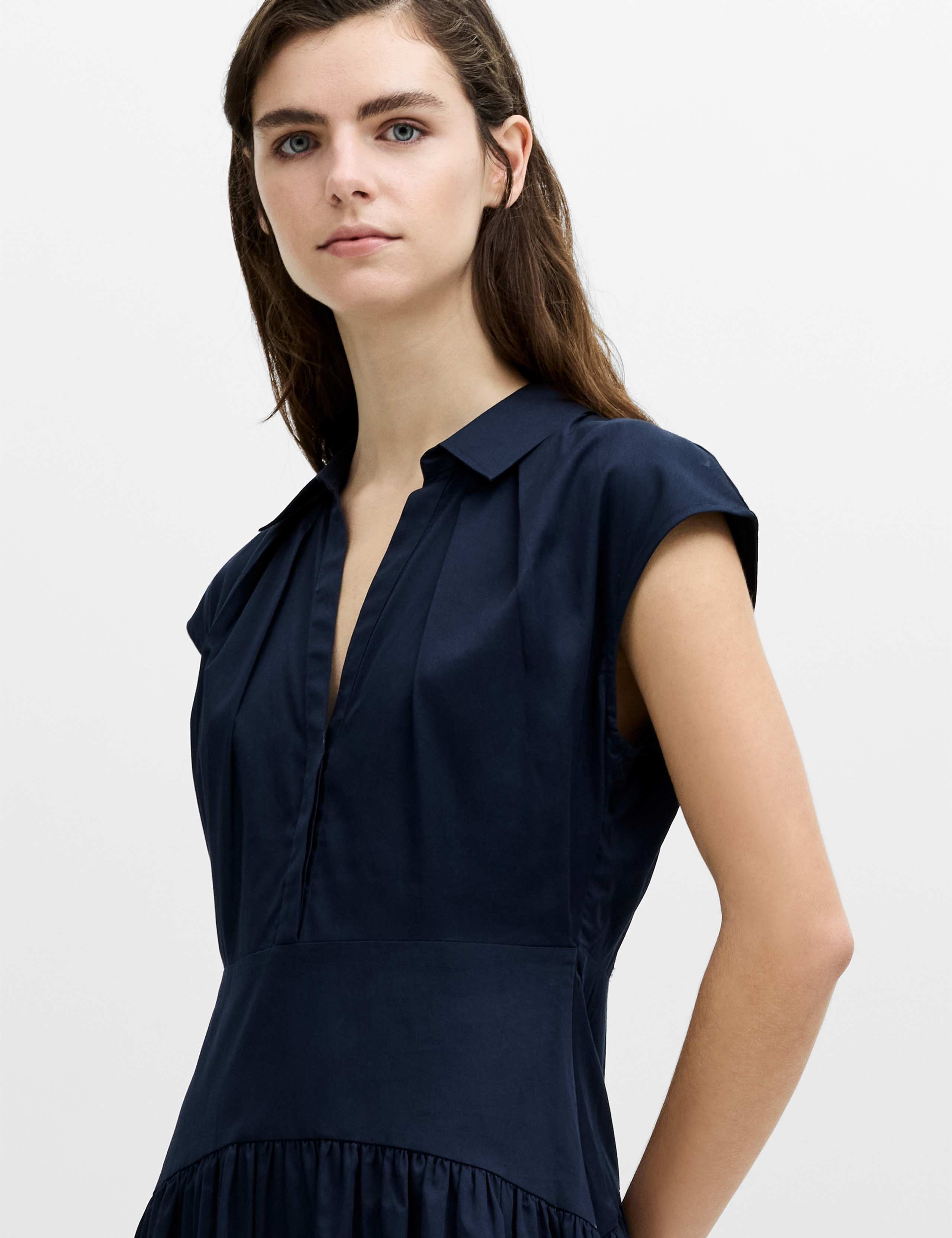 Pure Cotton V-Neck Midi Shirt Dress 4 of 5