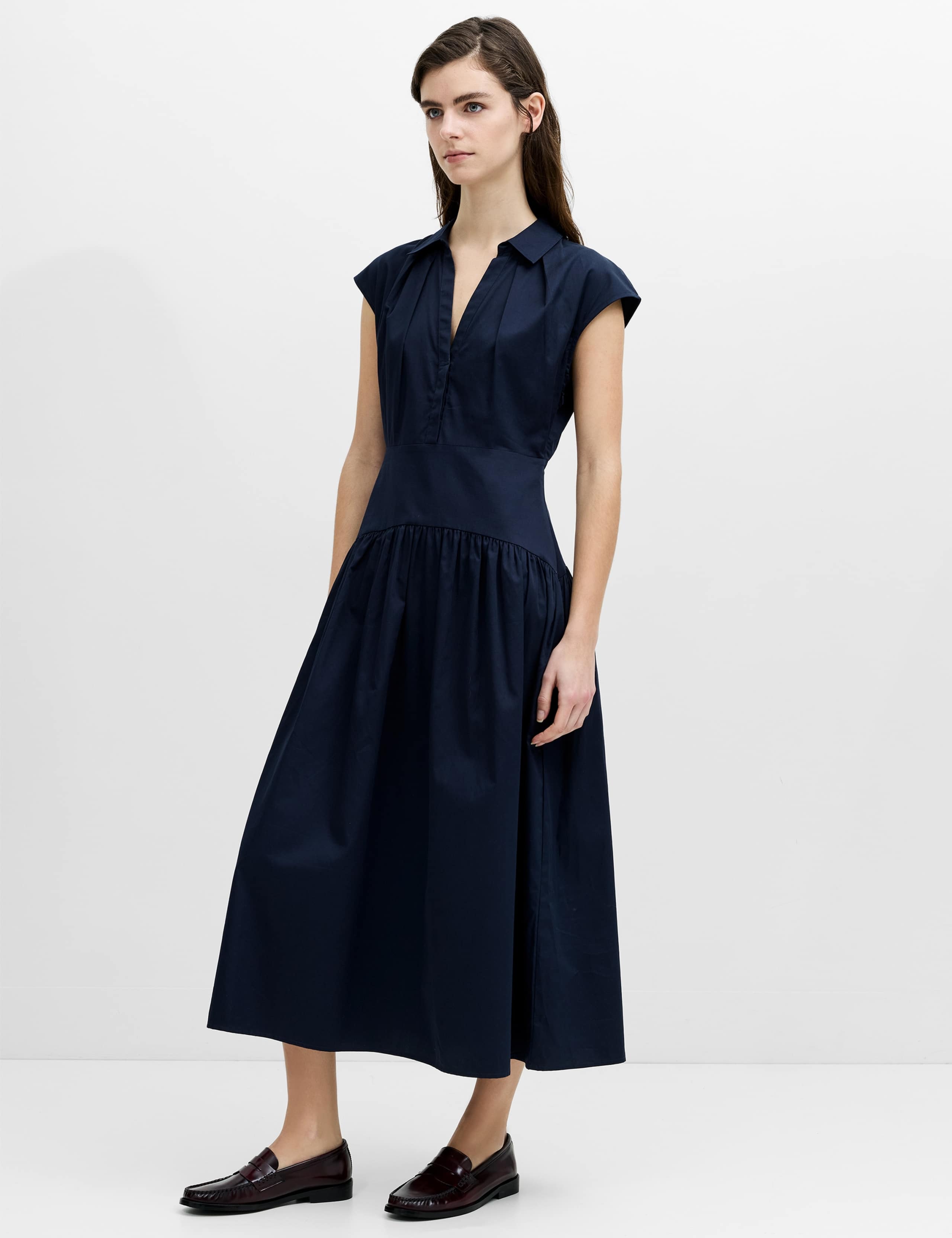 Pure Cotton V-Neck Midi Shirt Dress 5 of 5