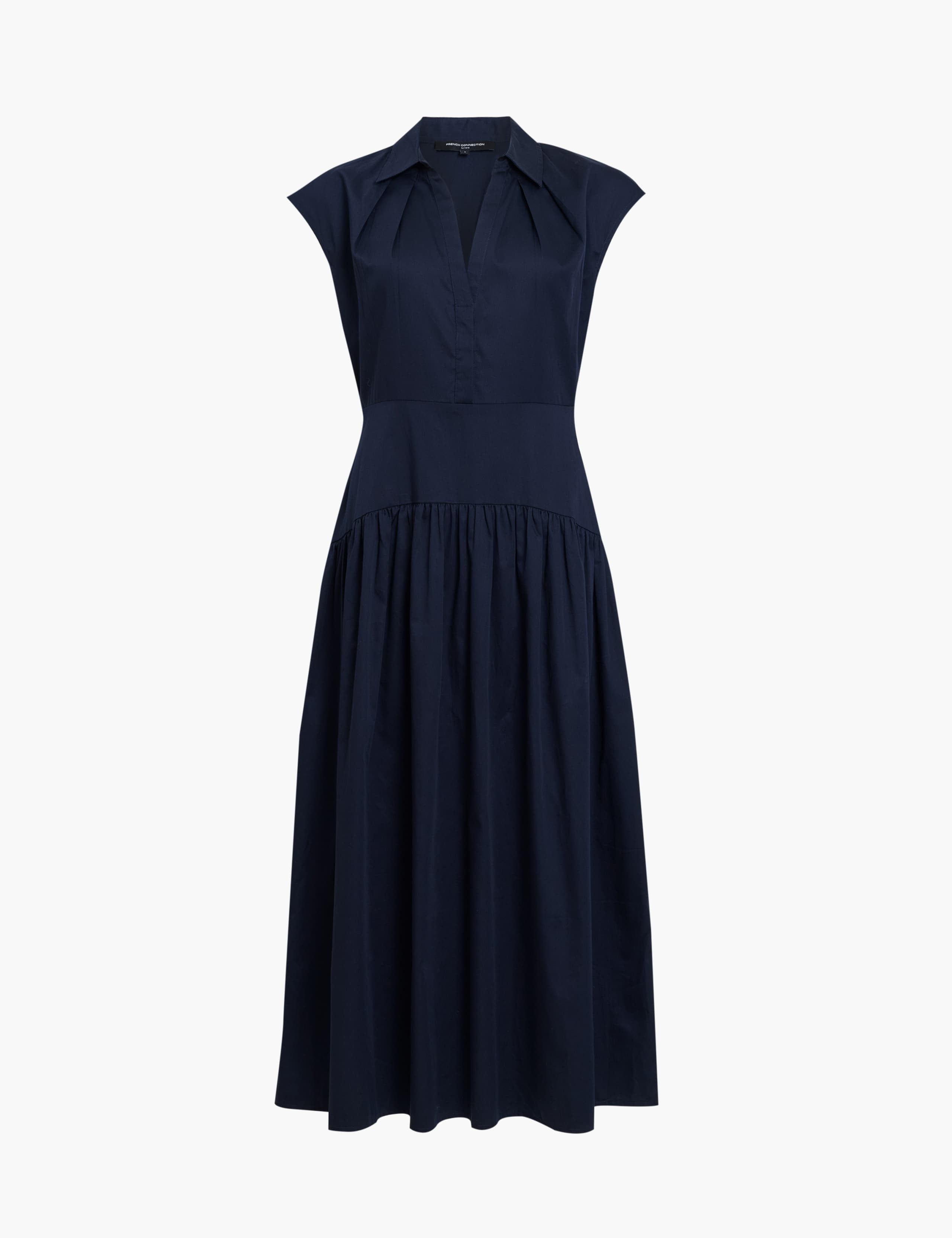 Pure Cotton V-Neck Midi Shirt Dress 2 of 5