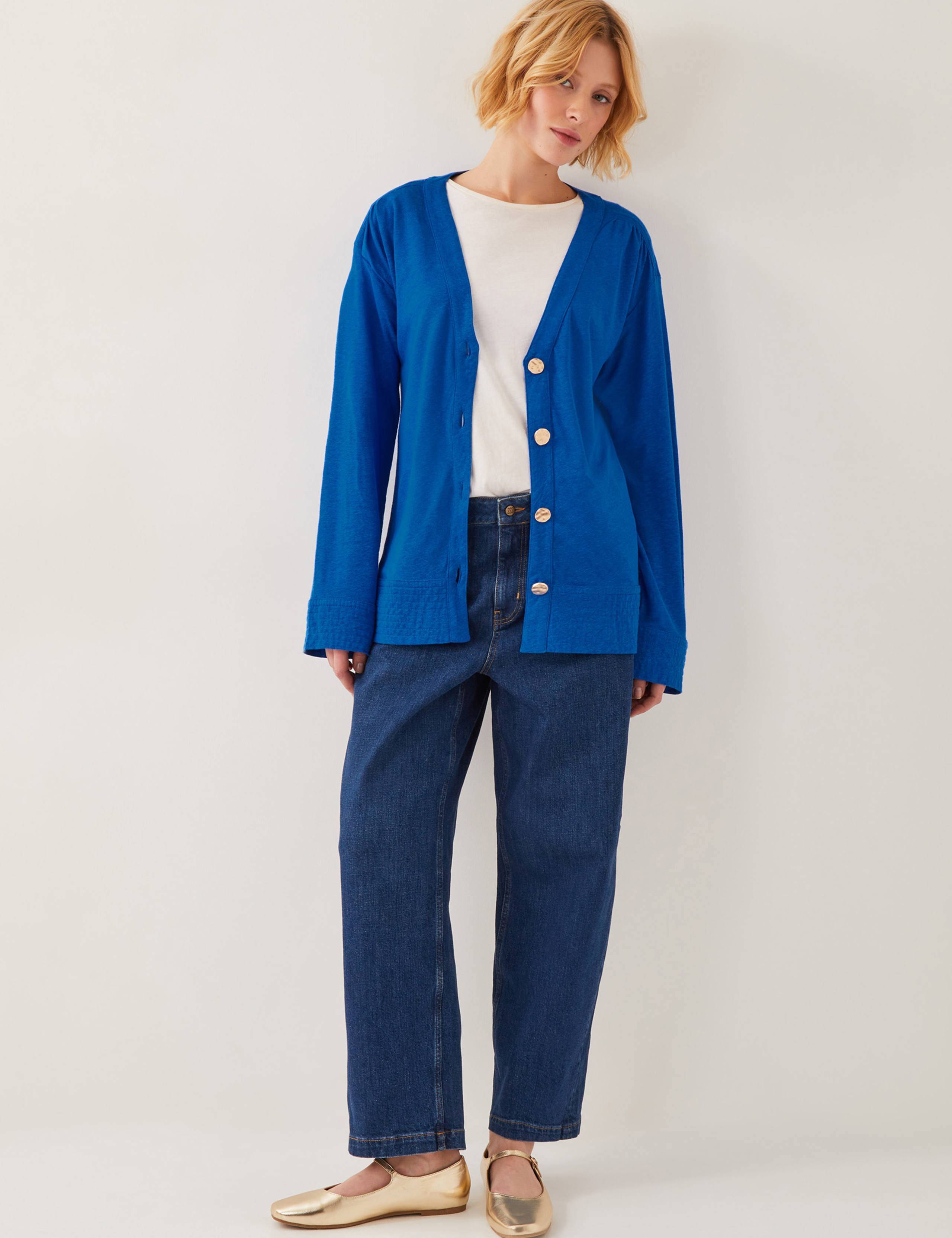 Linen Rich V-Neck Midi Cardigan 2 of 4