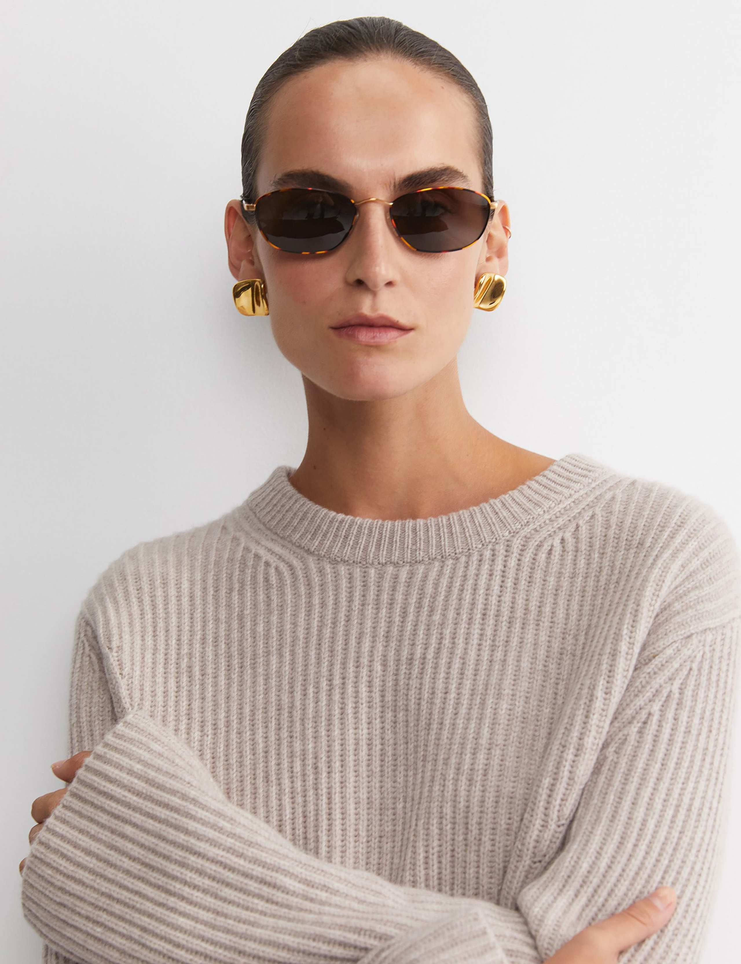 Pure Wool Ribbed Crew Neck Relaxed Jumper 5 of 5