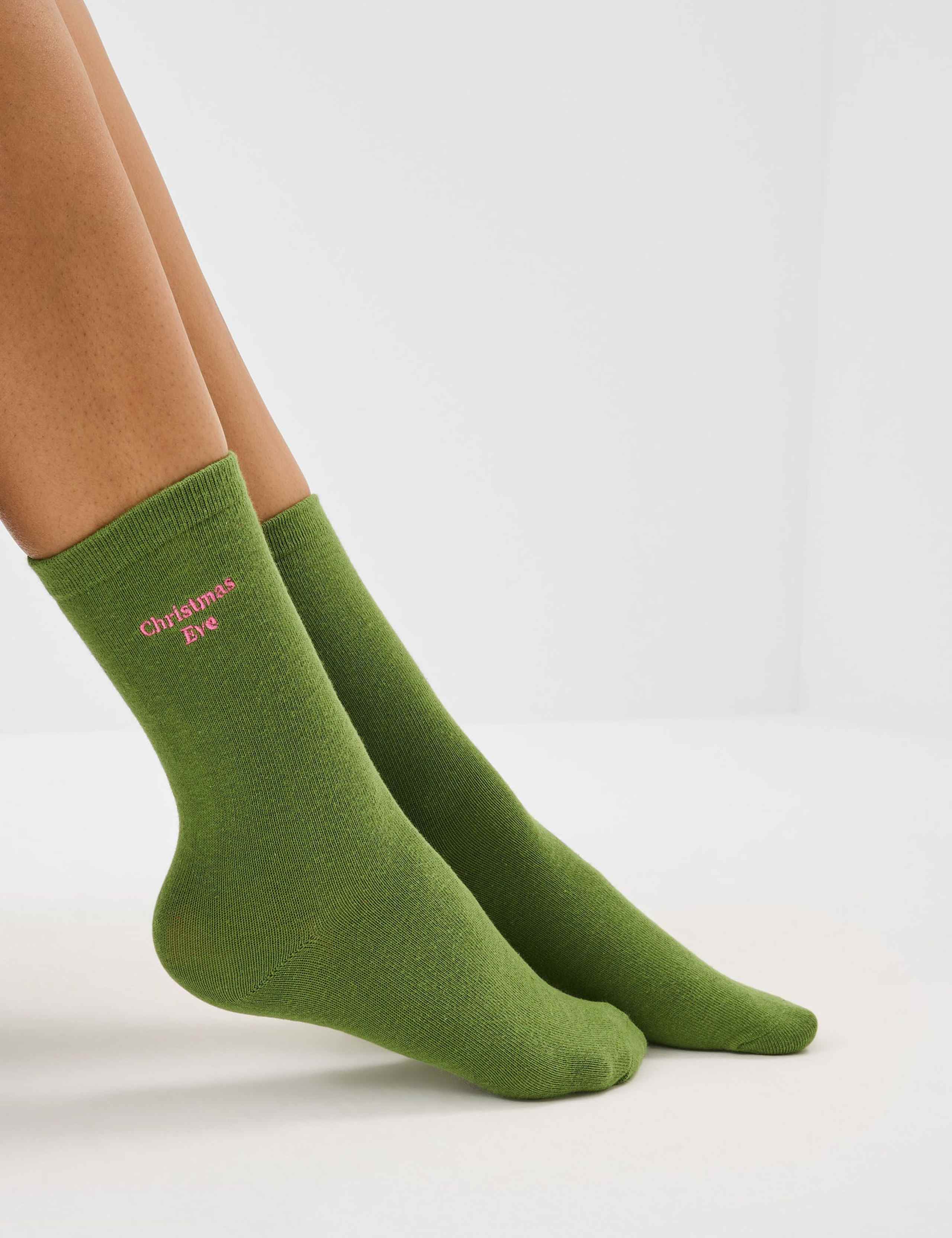 3pk Cotton Blend Christmas Socks in a Box 4 of 4