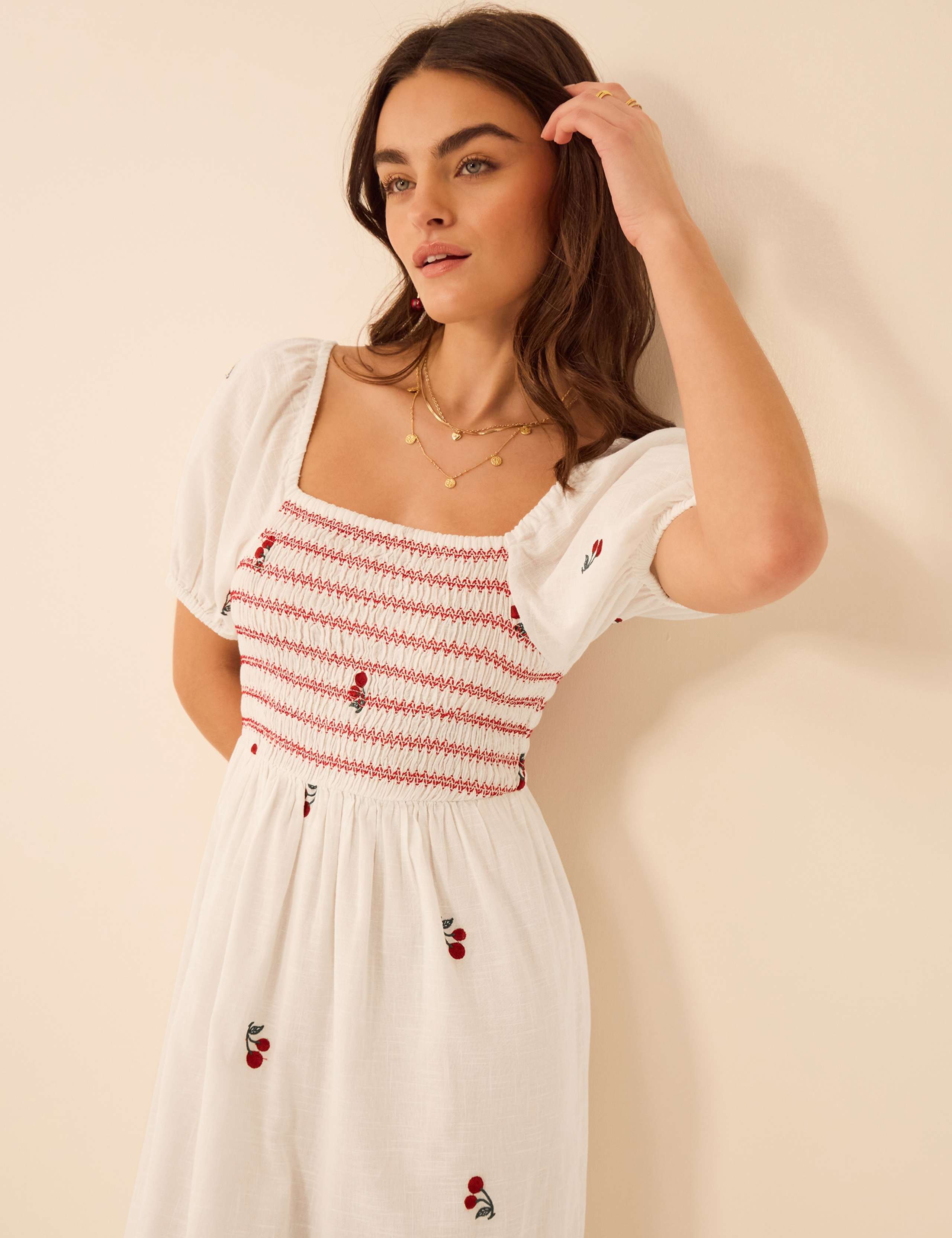 Pure Cotton Embroidered Midaxi Beach Dress 4 of 5