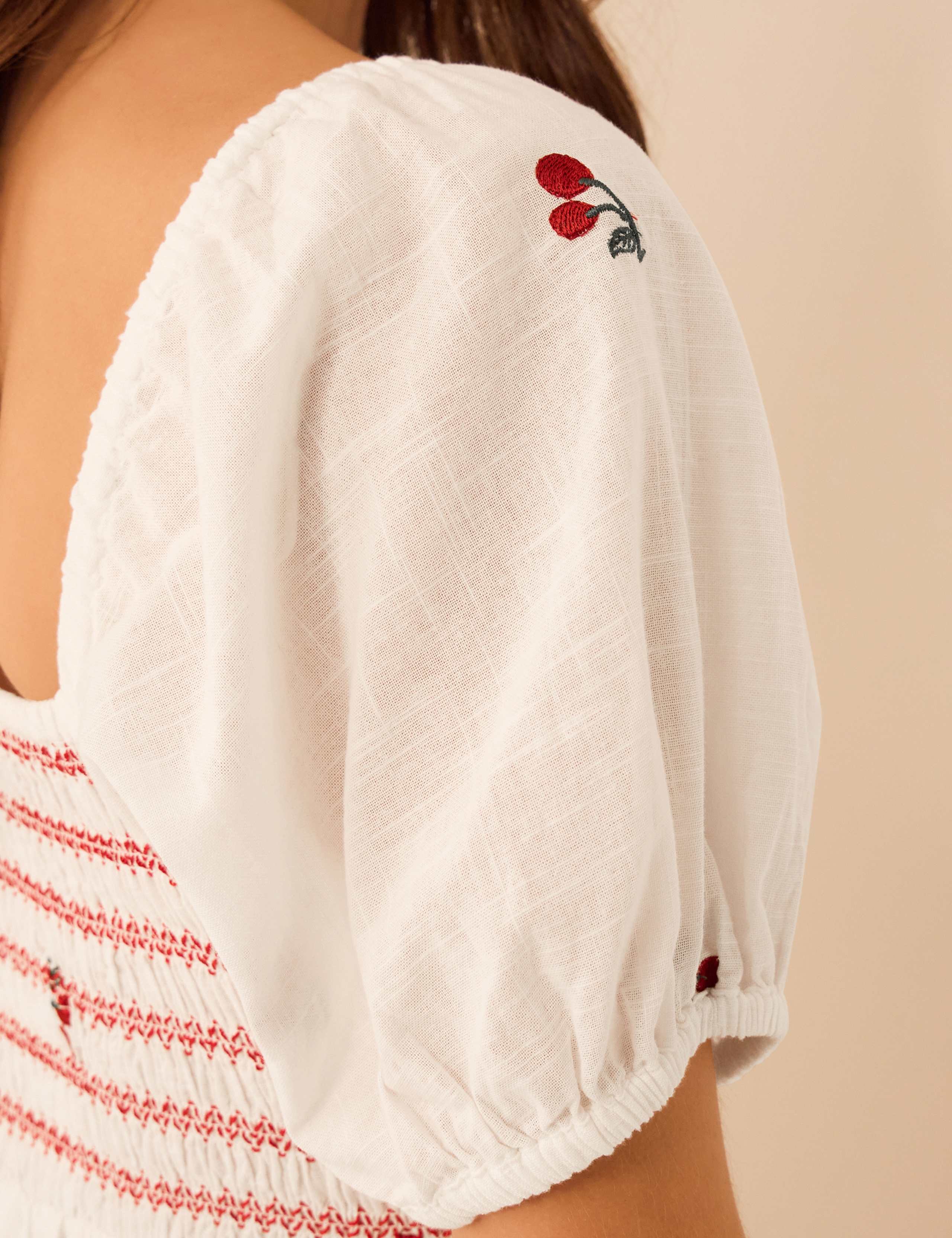 Pure Cotton Embroidered Midaxi Beach Dress 5 of 5