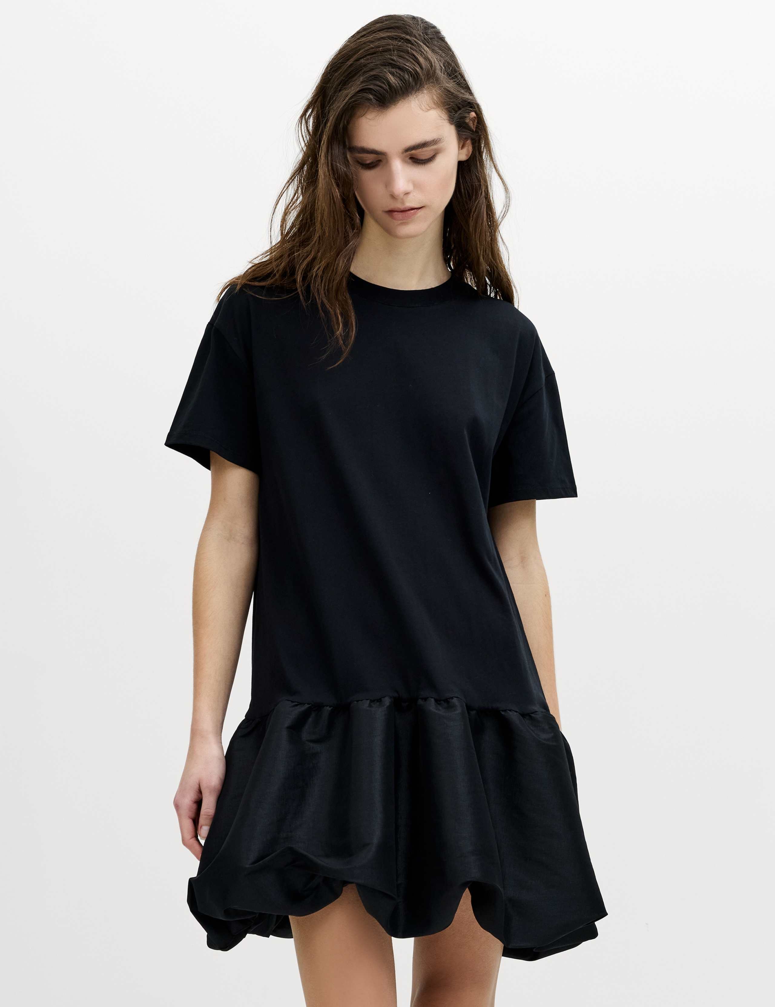 Cotton Blend Bubble Hem Mini T-Shirt Dress 4 of 6