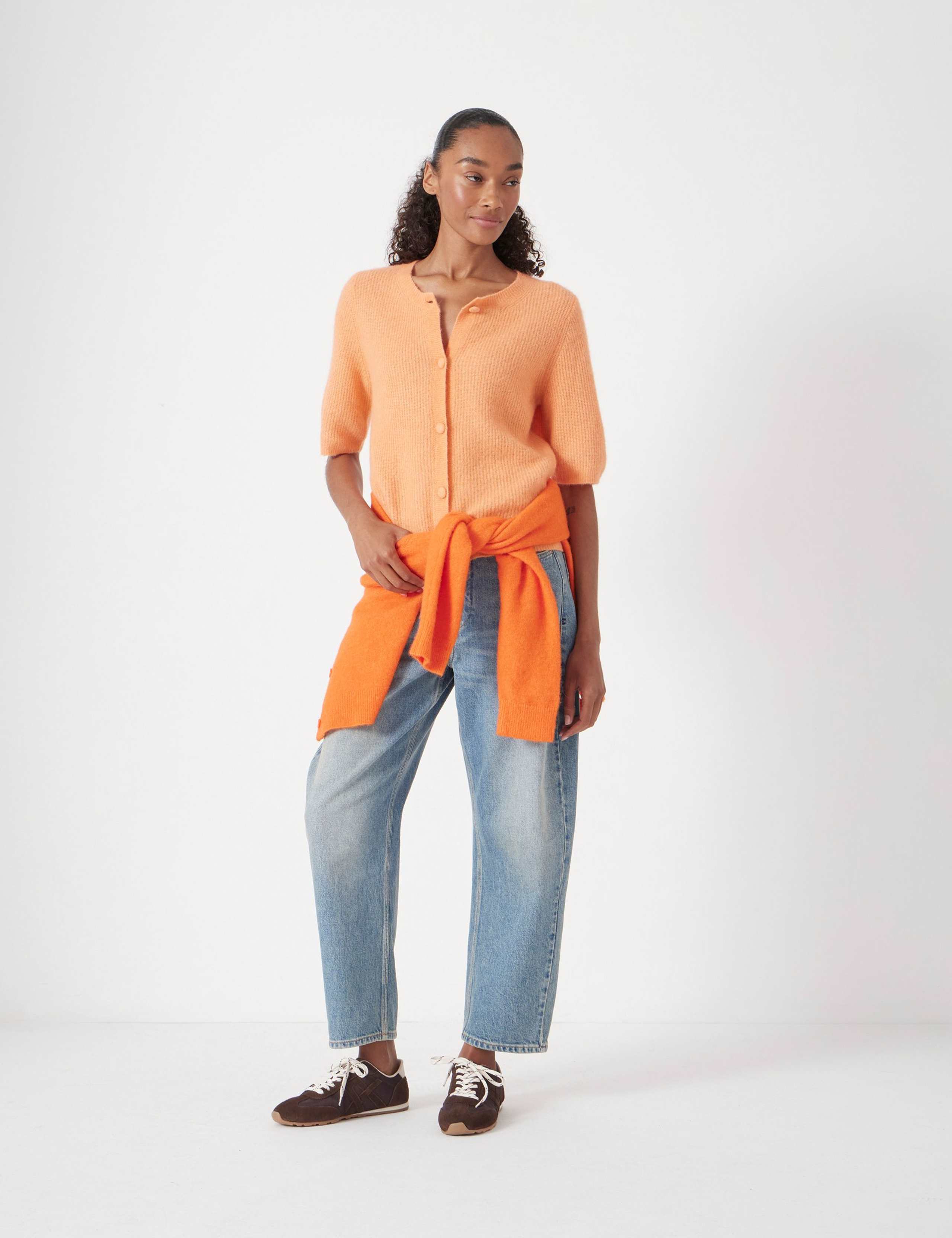 Crew Neck Ribbed Cardigan 3 of 5
