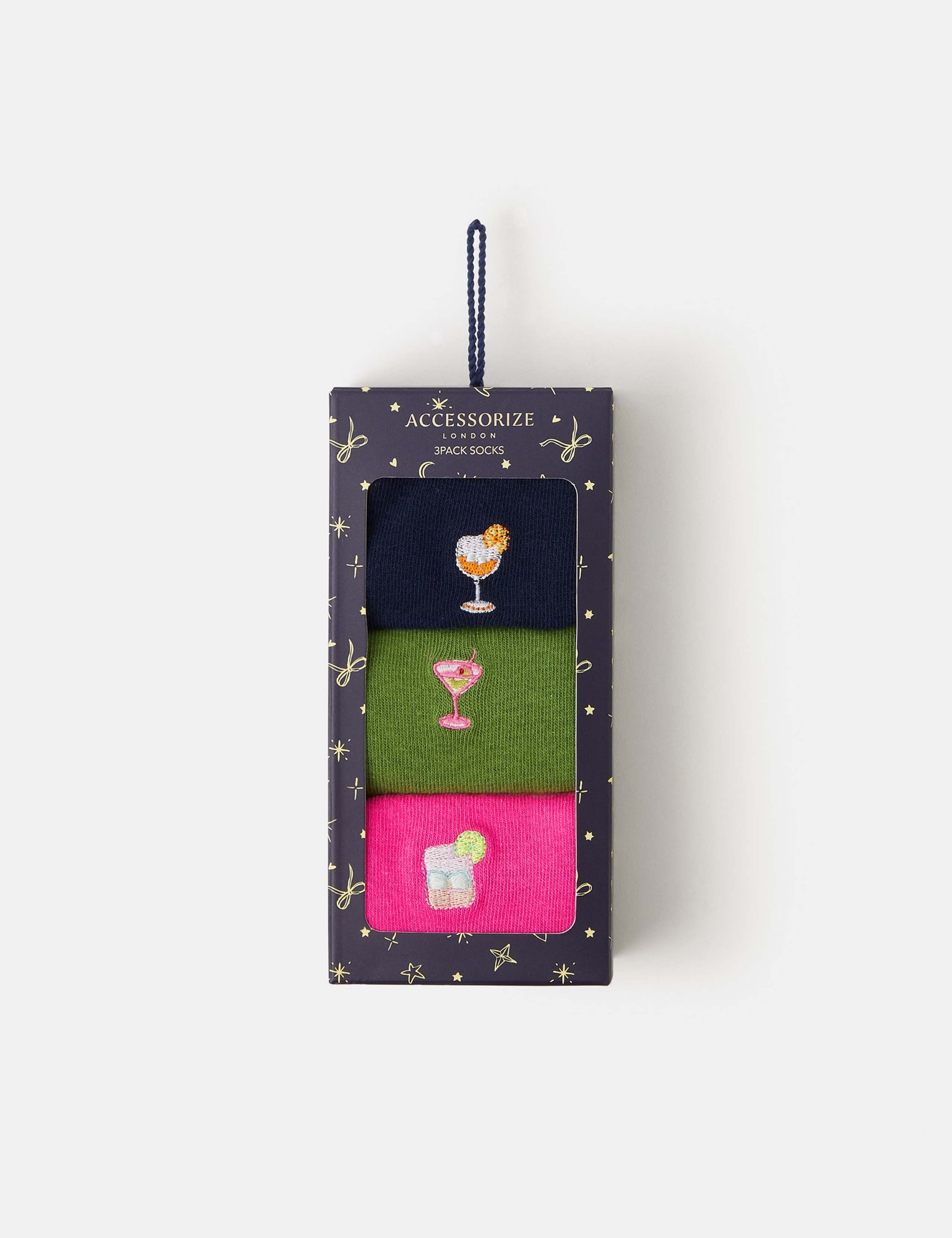 3pk Cotton Rich Cocktail Socks in a Box 3 of 4