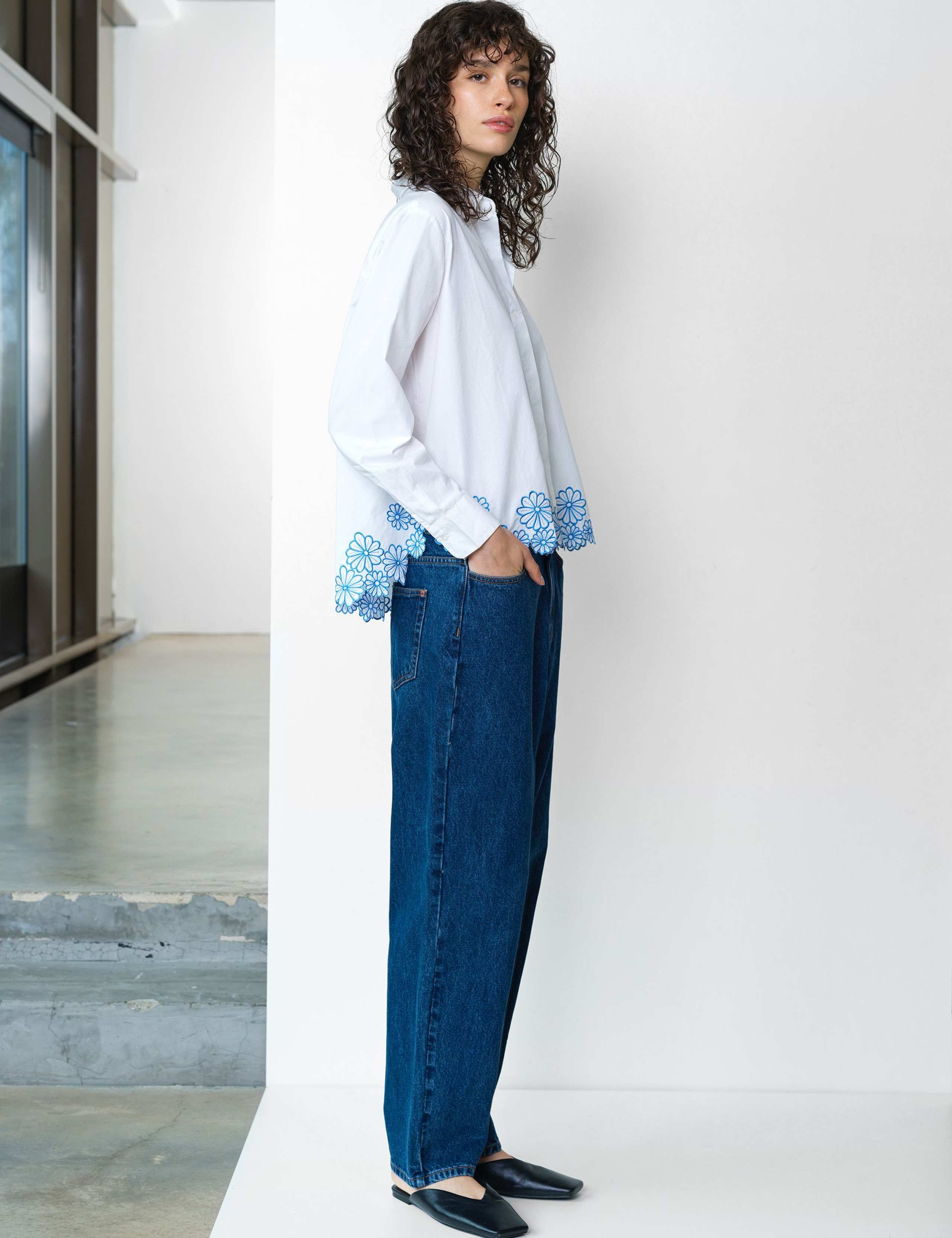 Pure Cotton Embroidered Floral Shirt 4 of 6