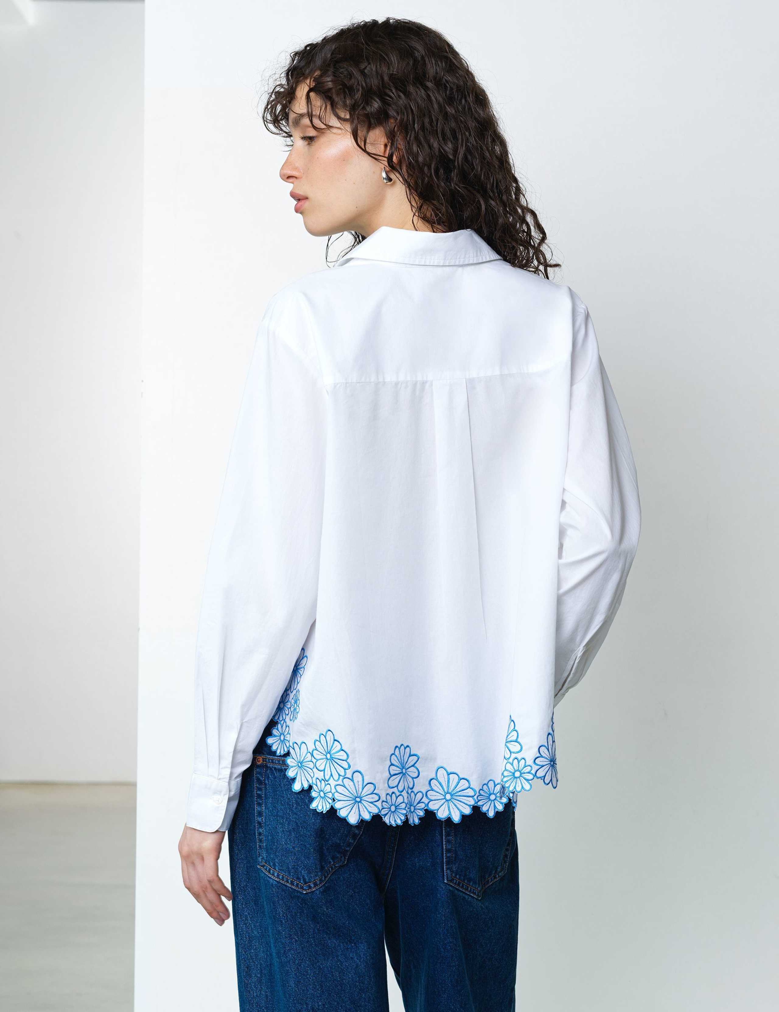 Pure Cotton Embroidered Floral Shirt 5 of 6