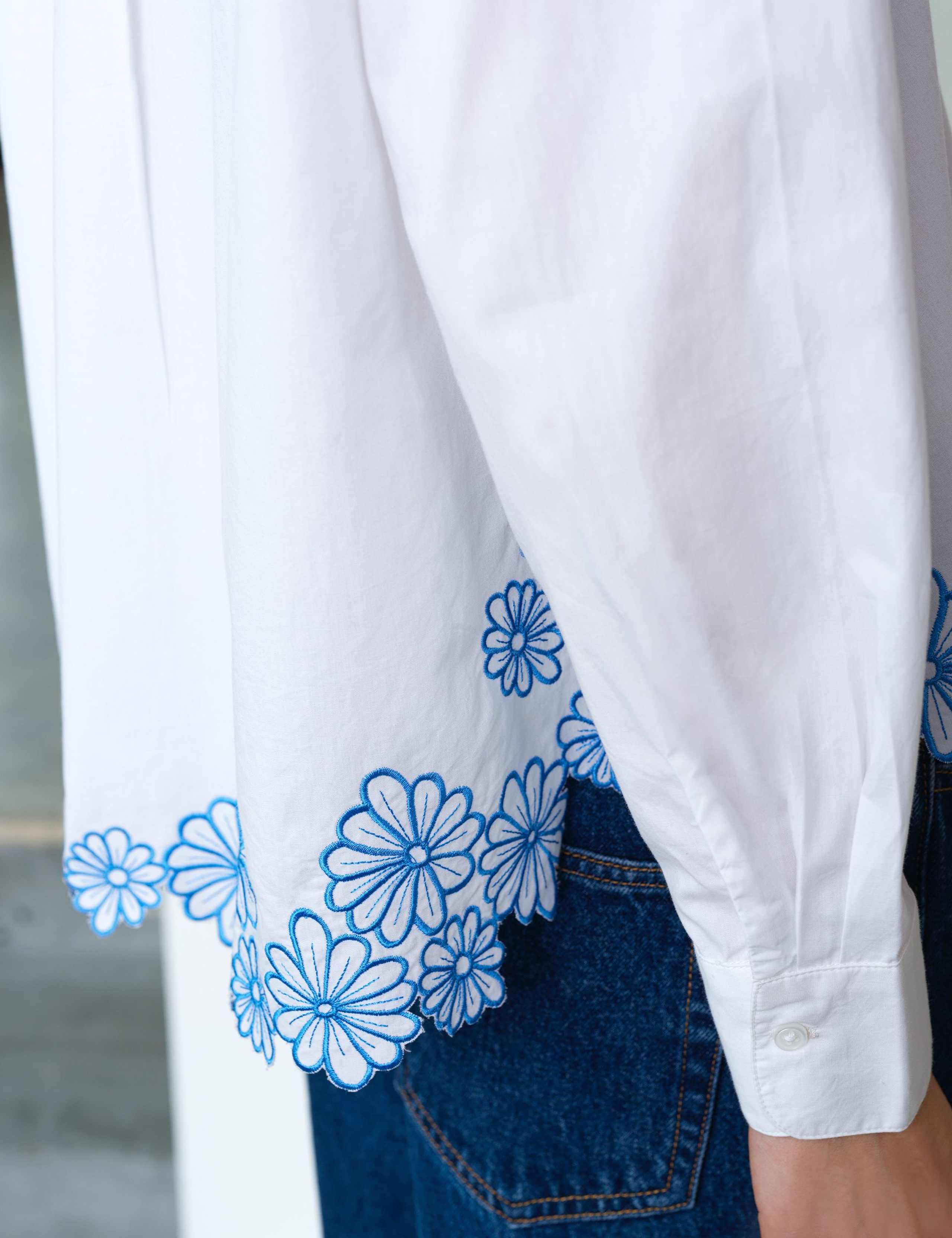 Pure Cotton Embroidered Floral Shirt 6 of 6