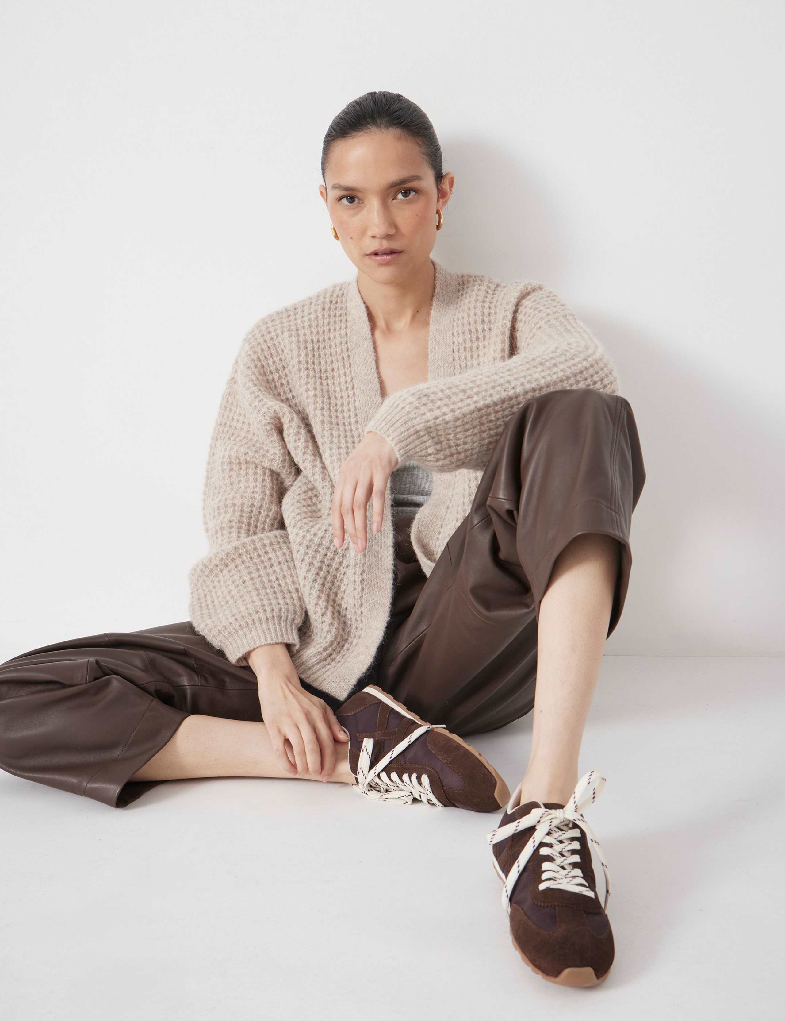 Wool Blend Textured Relaxed Cardigan 5 of 6