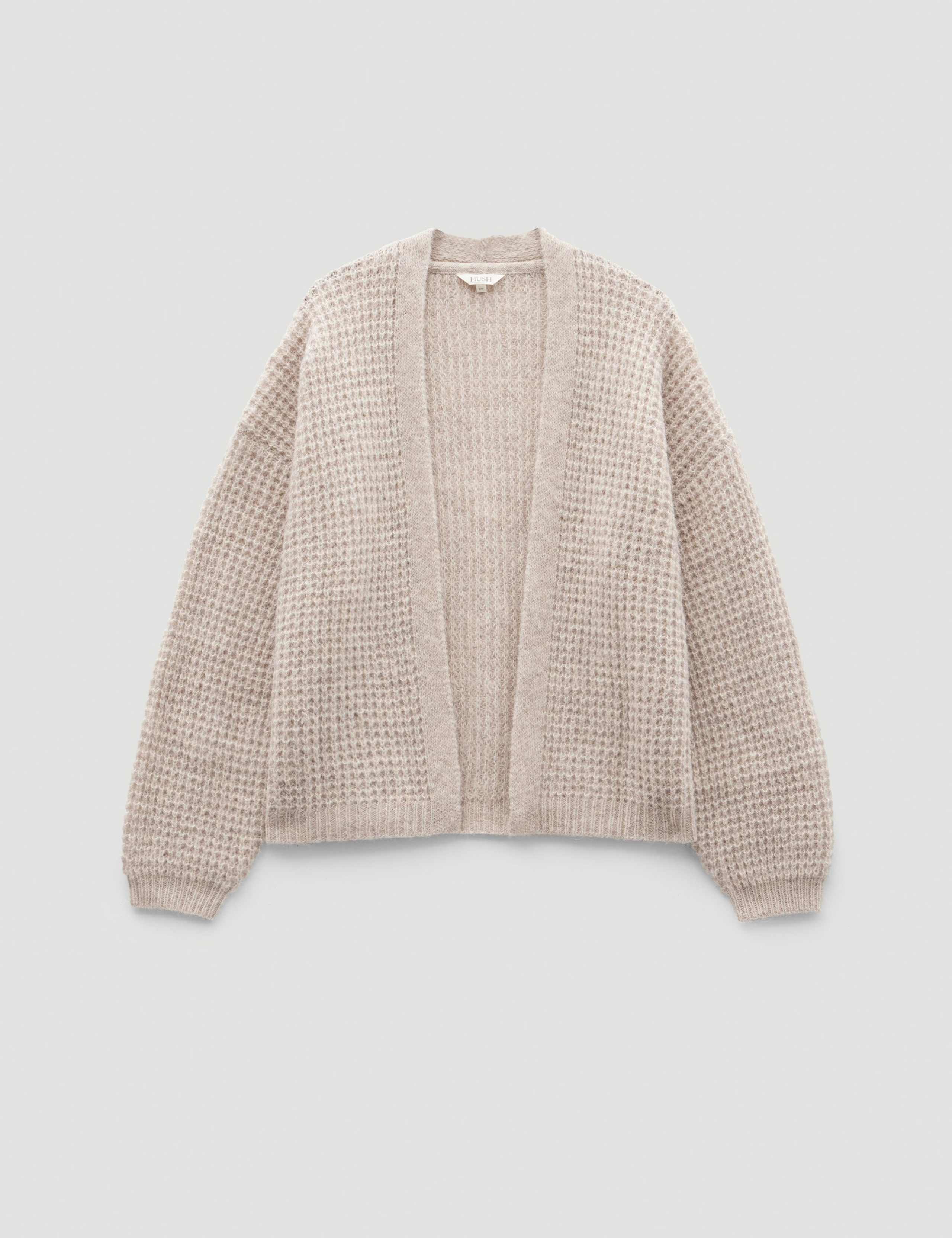 Wool Blend Textured Relaxed Cardigan 2 of 6