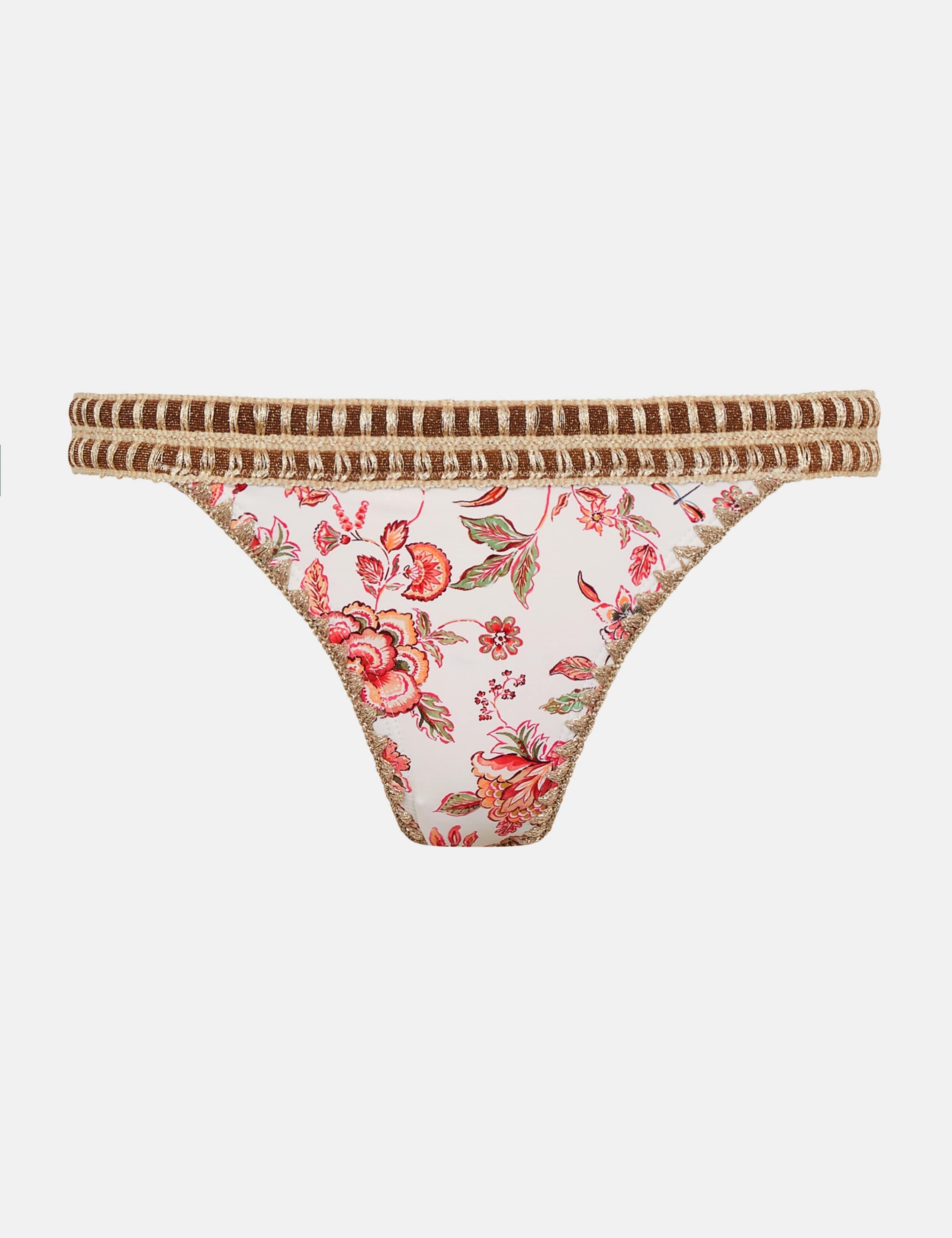 Floral Embroidered High Leg Bikini Bottoms 2 of 5