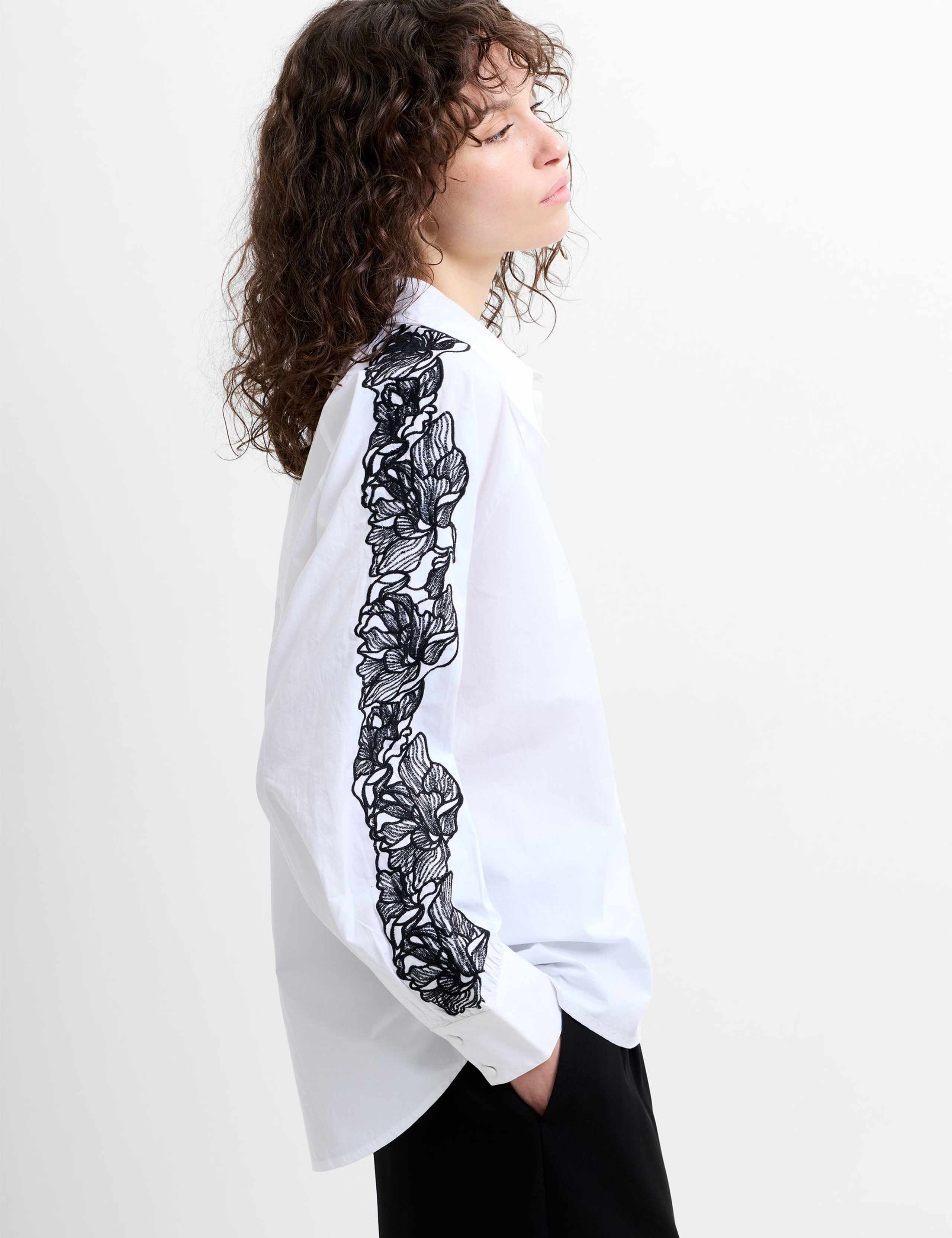 Pure Cotton Embroidered Collared Shirt 6 of 7