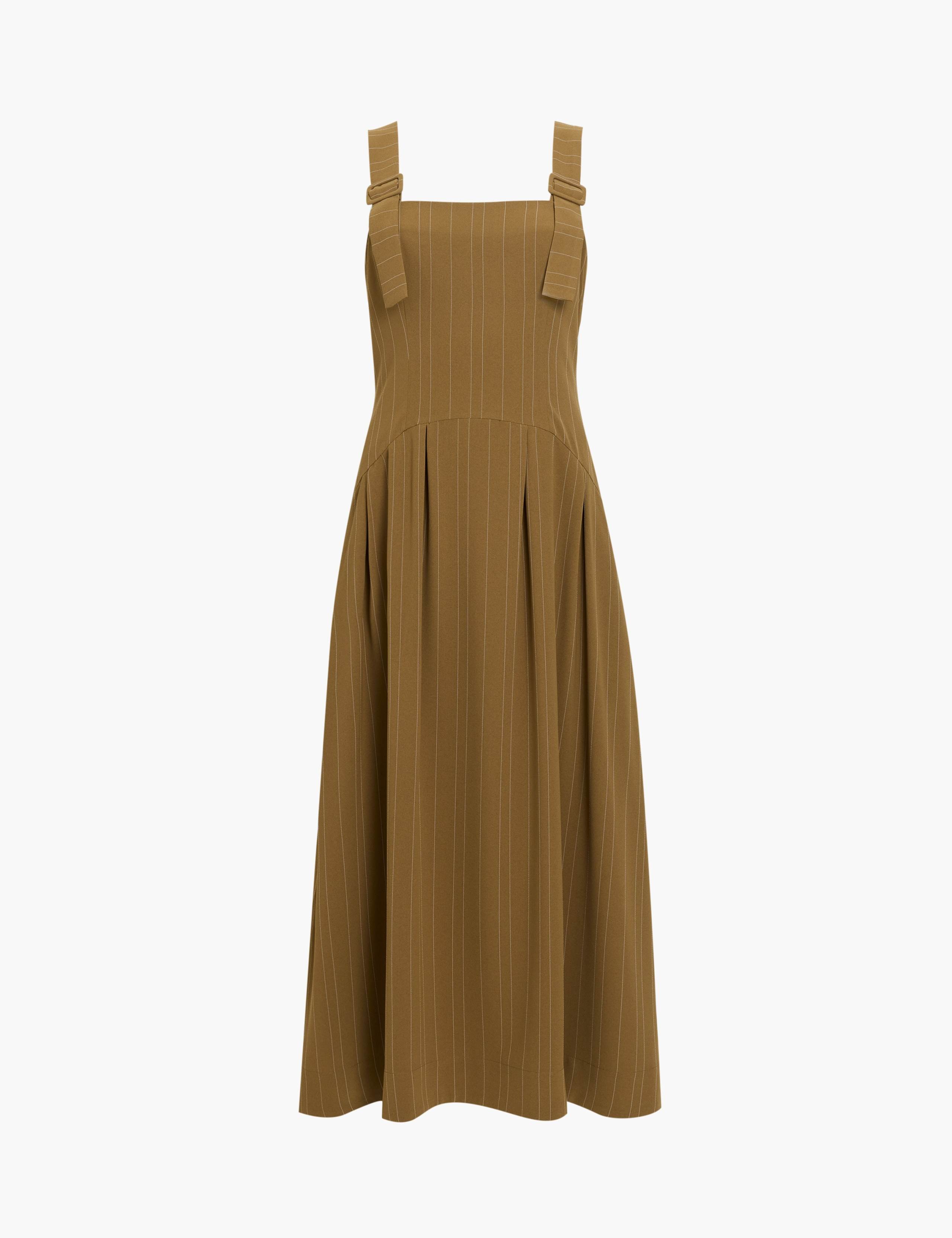 Pinstripe Square Neck Maxi Waisted Dress 2 of 5