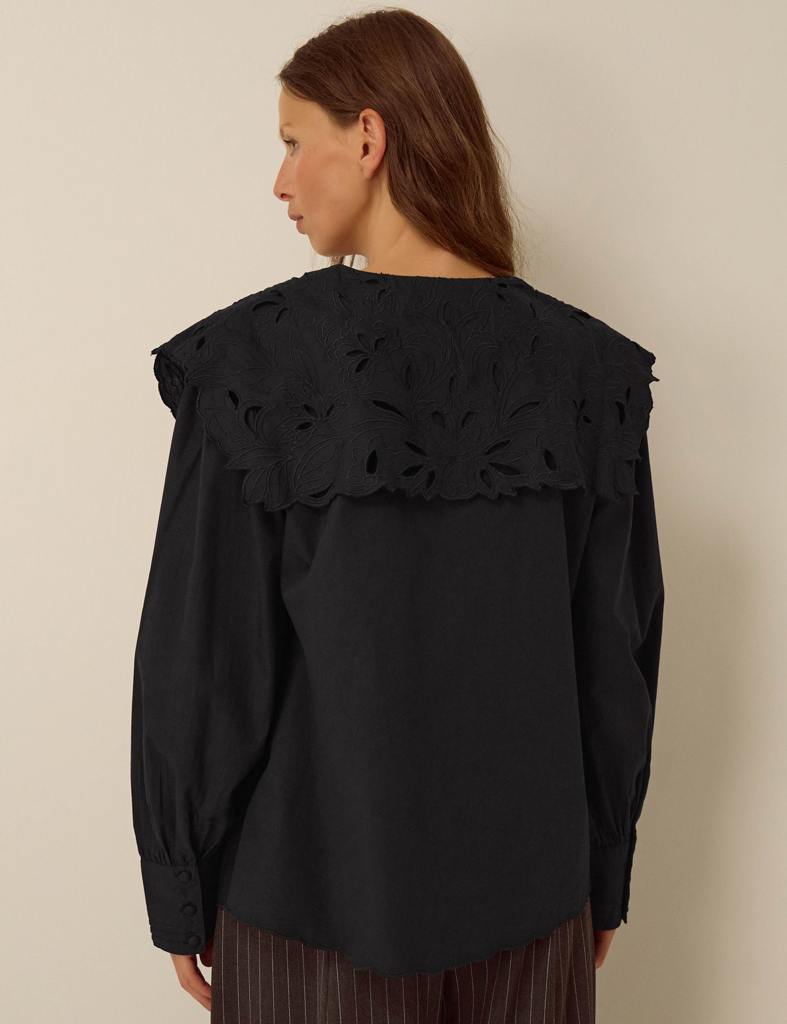 Pure Cotton Embroidered Collared Shirt 4 of 4
