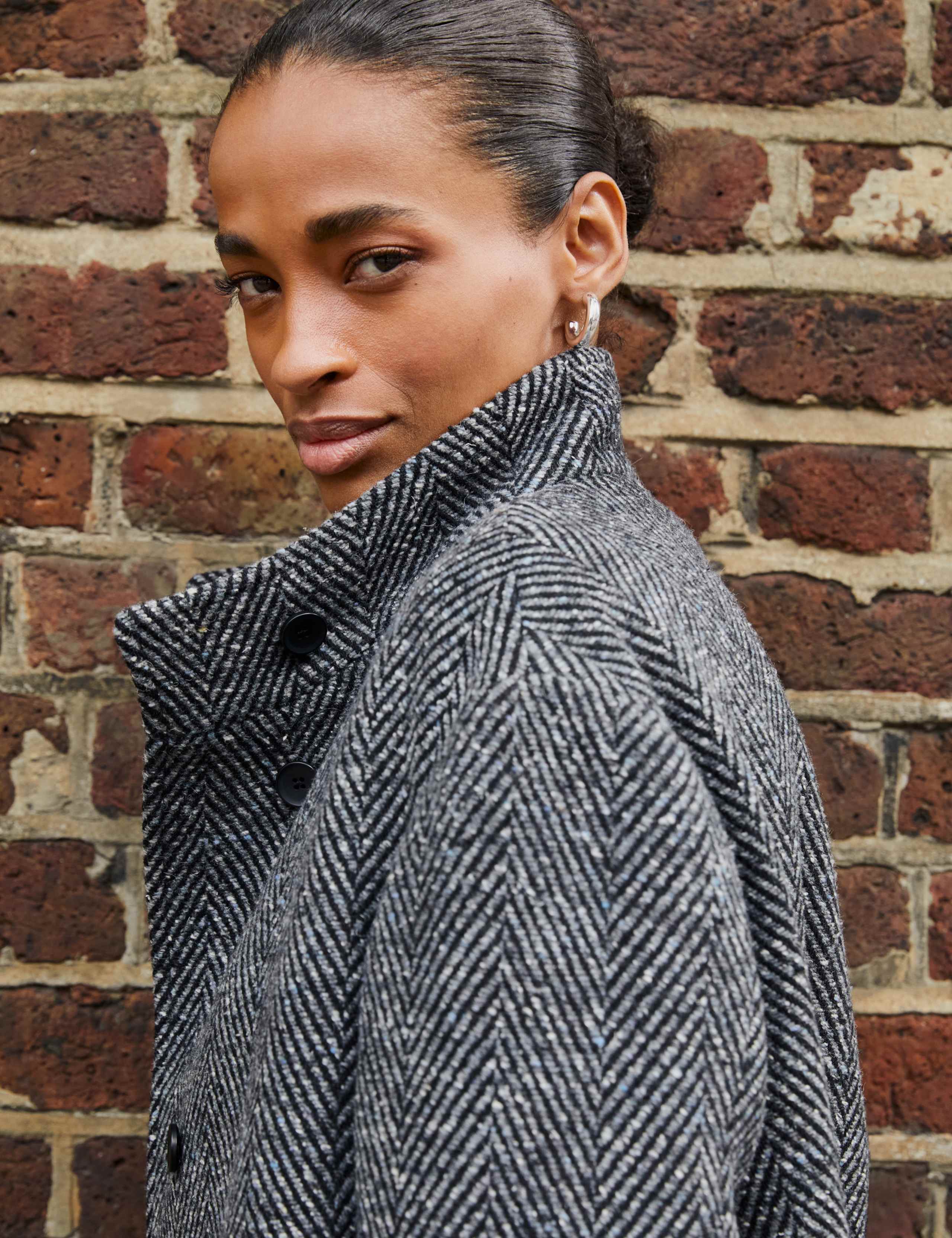 Wool Blend Herringbone Short Coat | BAUKJEN | M&S