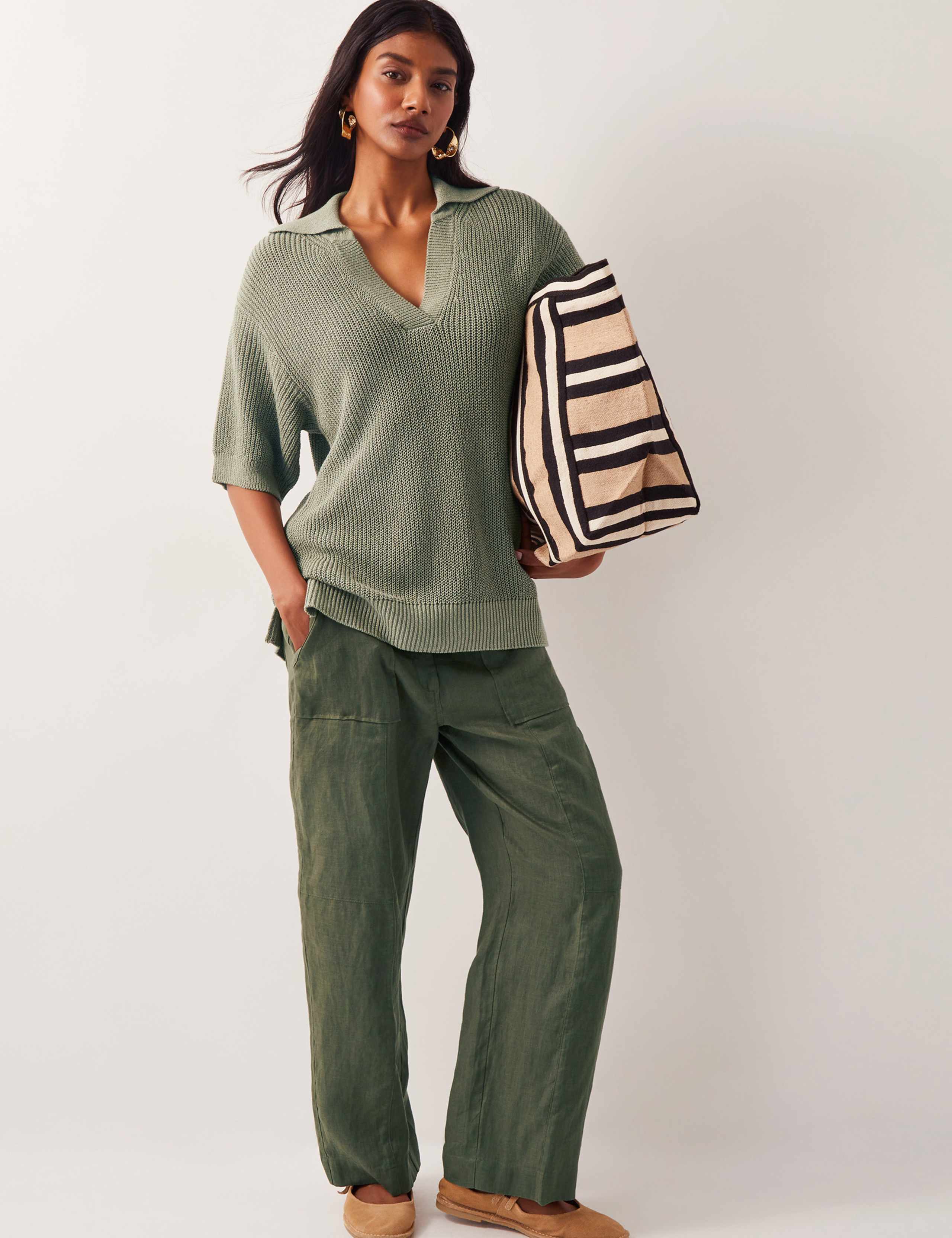 Cotton Rich Collared Knitted Top 2 of 4