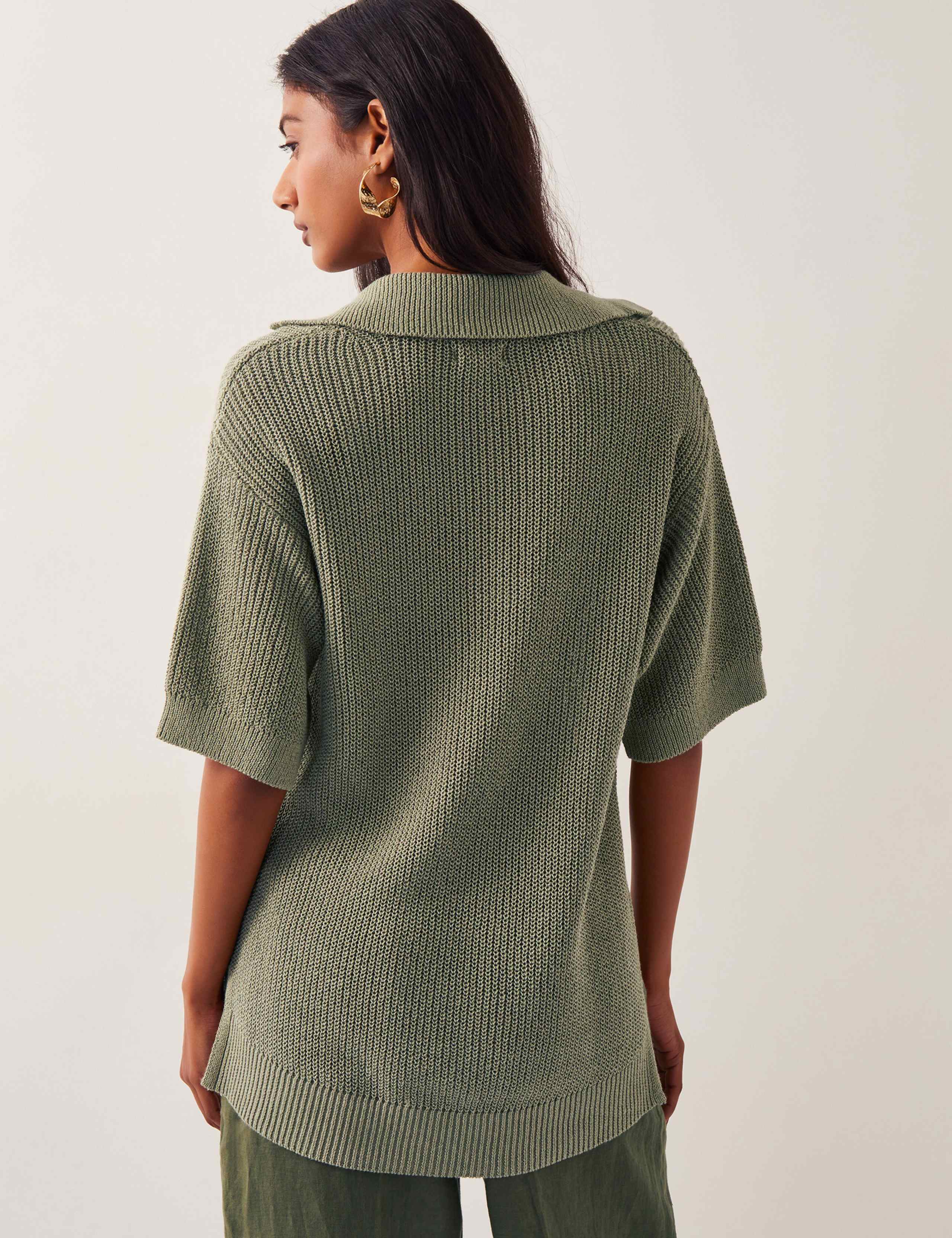Cotton Rich Collared Knitted Top 4 of 4