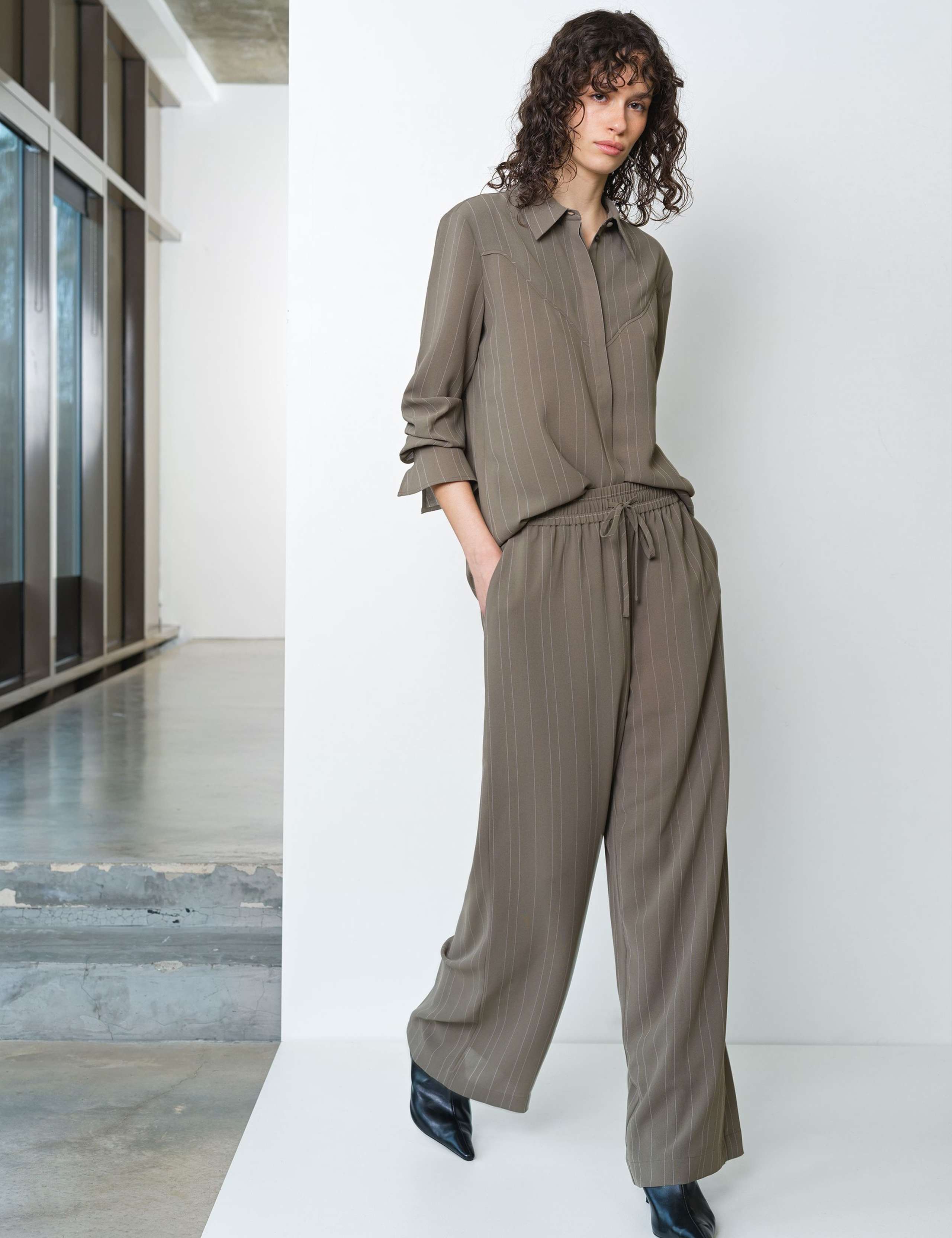 Pinstripe Collared Yoke Detail Shirt 3 of 5