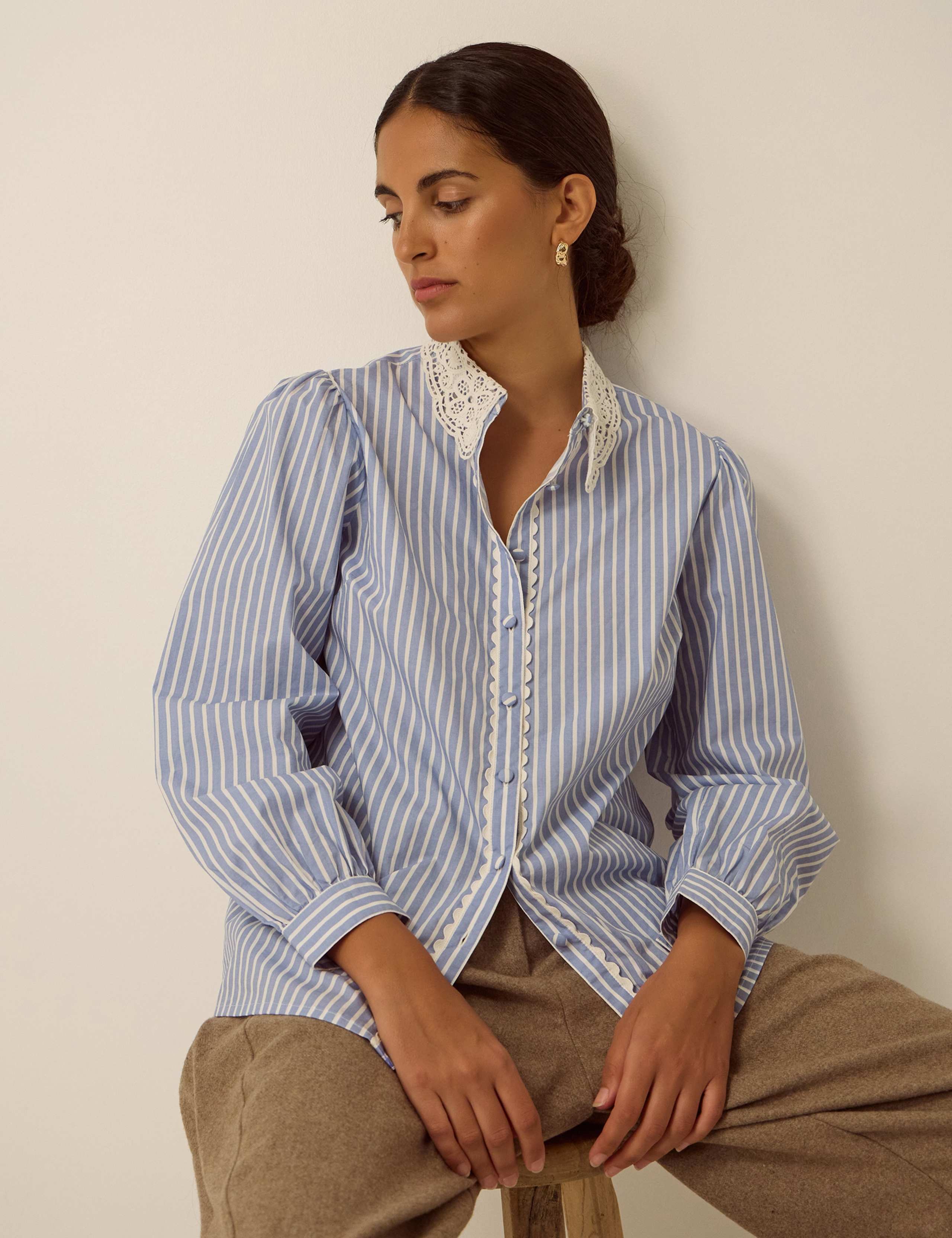 Pure Cotton Striped Collared Shirt 3 of 5
