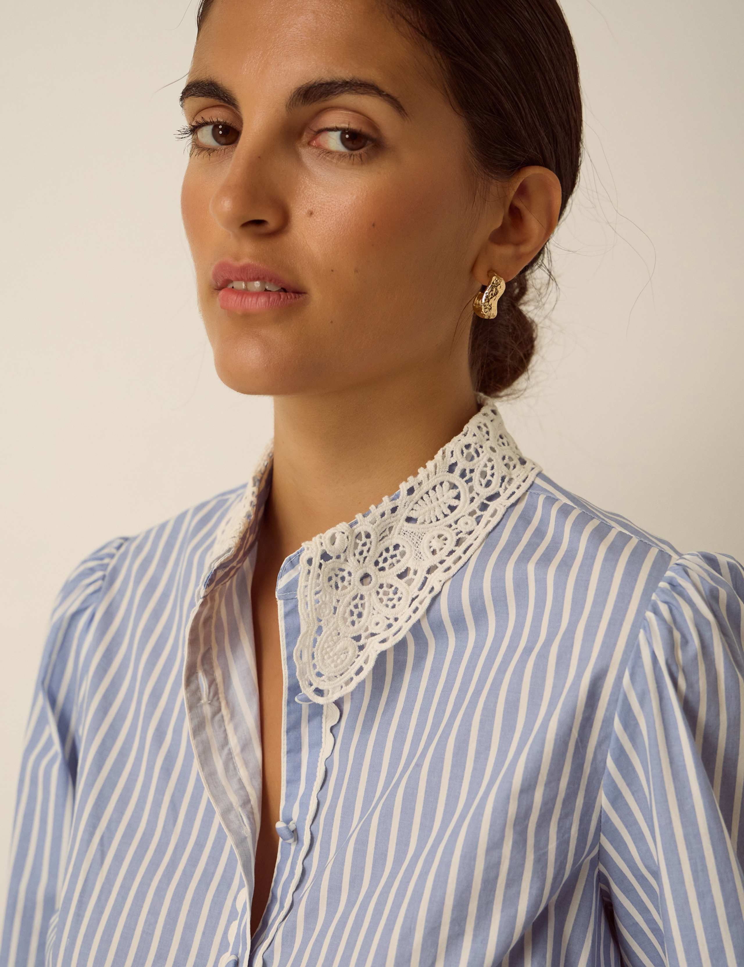 Pure Cotton Striped Collared Shirt 4 of 5