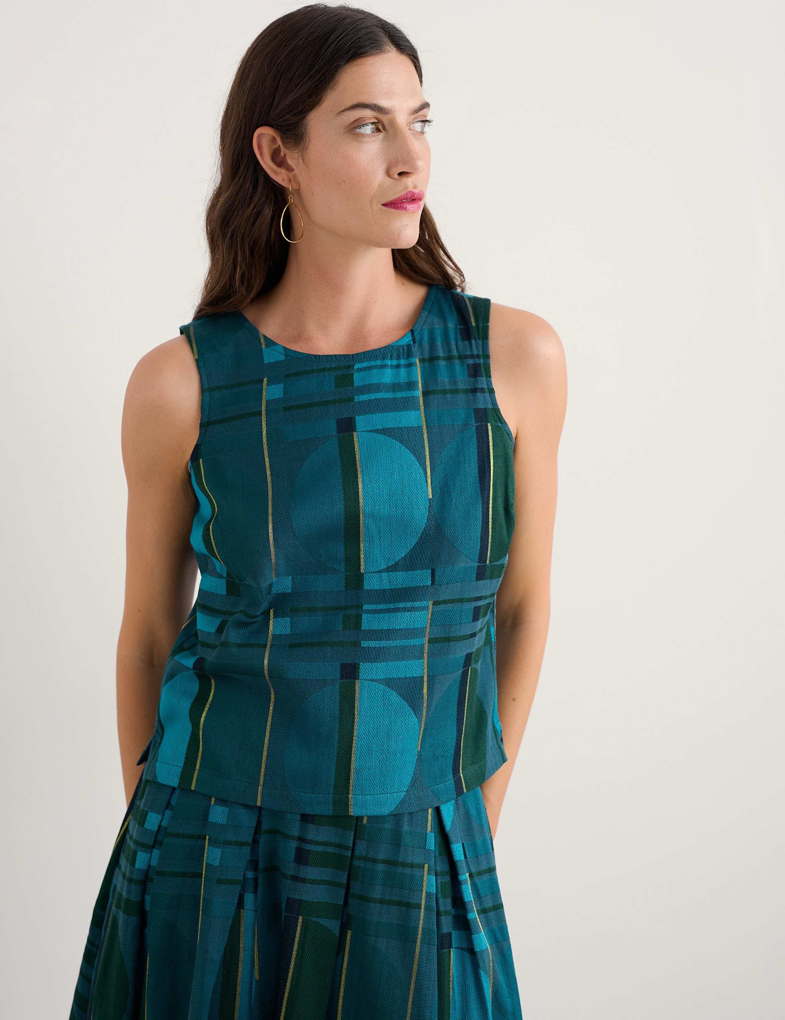 Cotton Blend Geometric Top 4 of 5