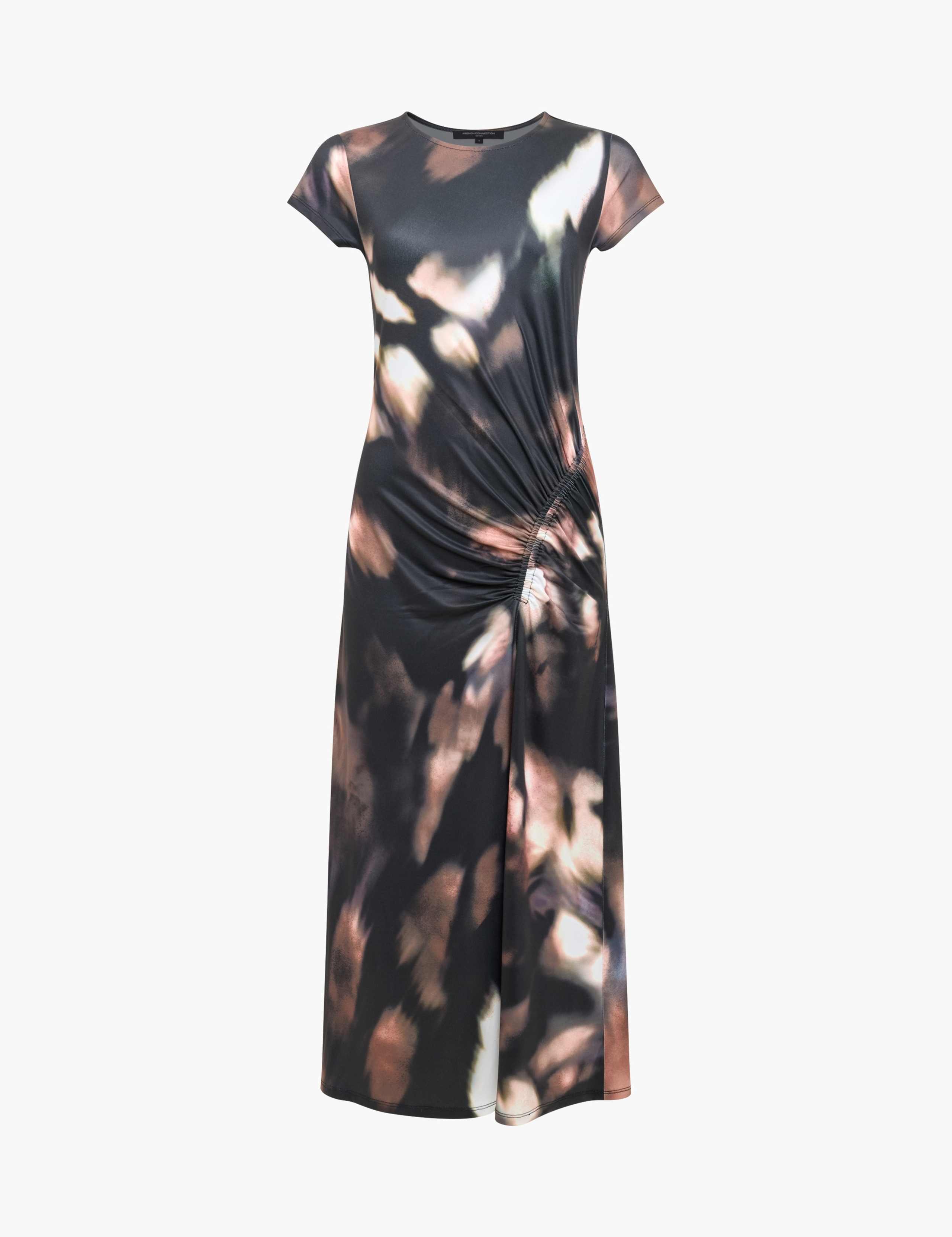 Jersey Abstract Crew Neck Midaxi Column Dress 2 of 6