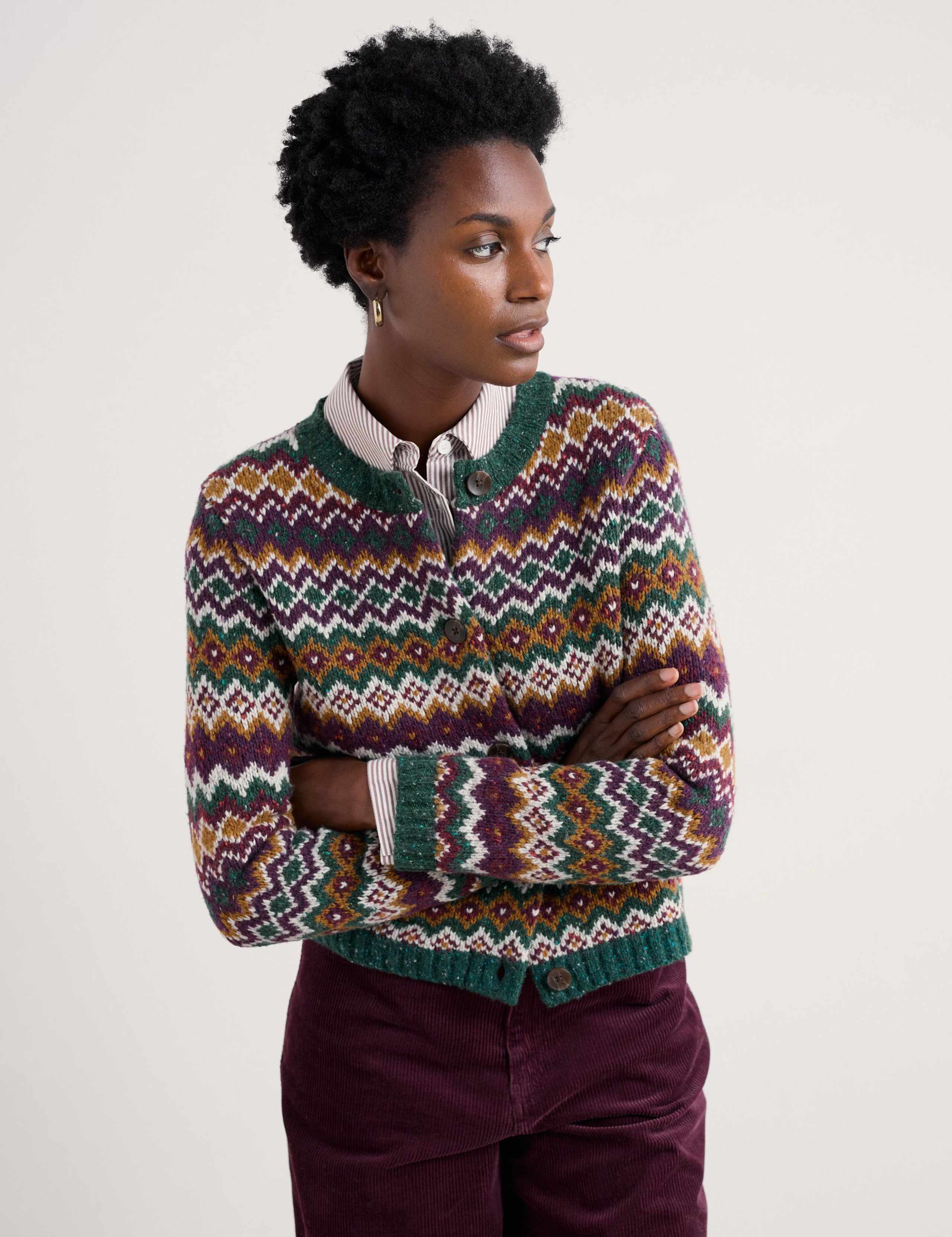 Merino Wool Rich Fair Isle Cardigan 3 of 5