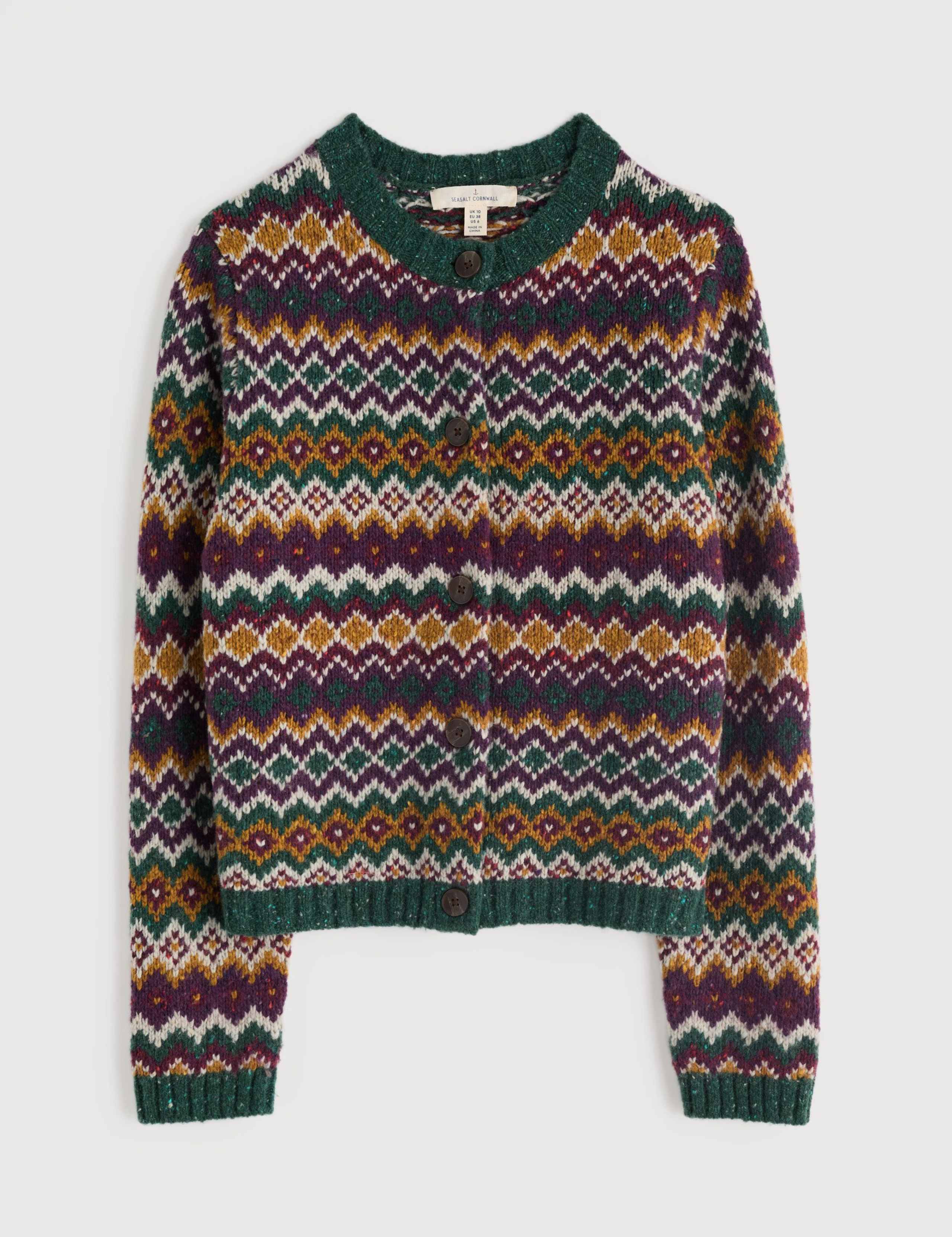 Merino Wool Rich Fair Isle Cardigan 2 of 5