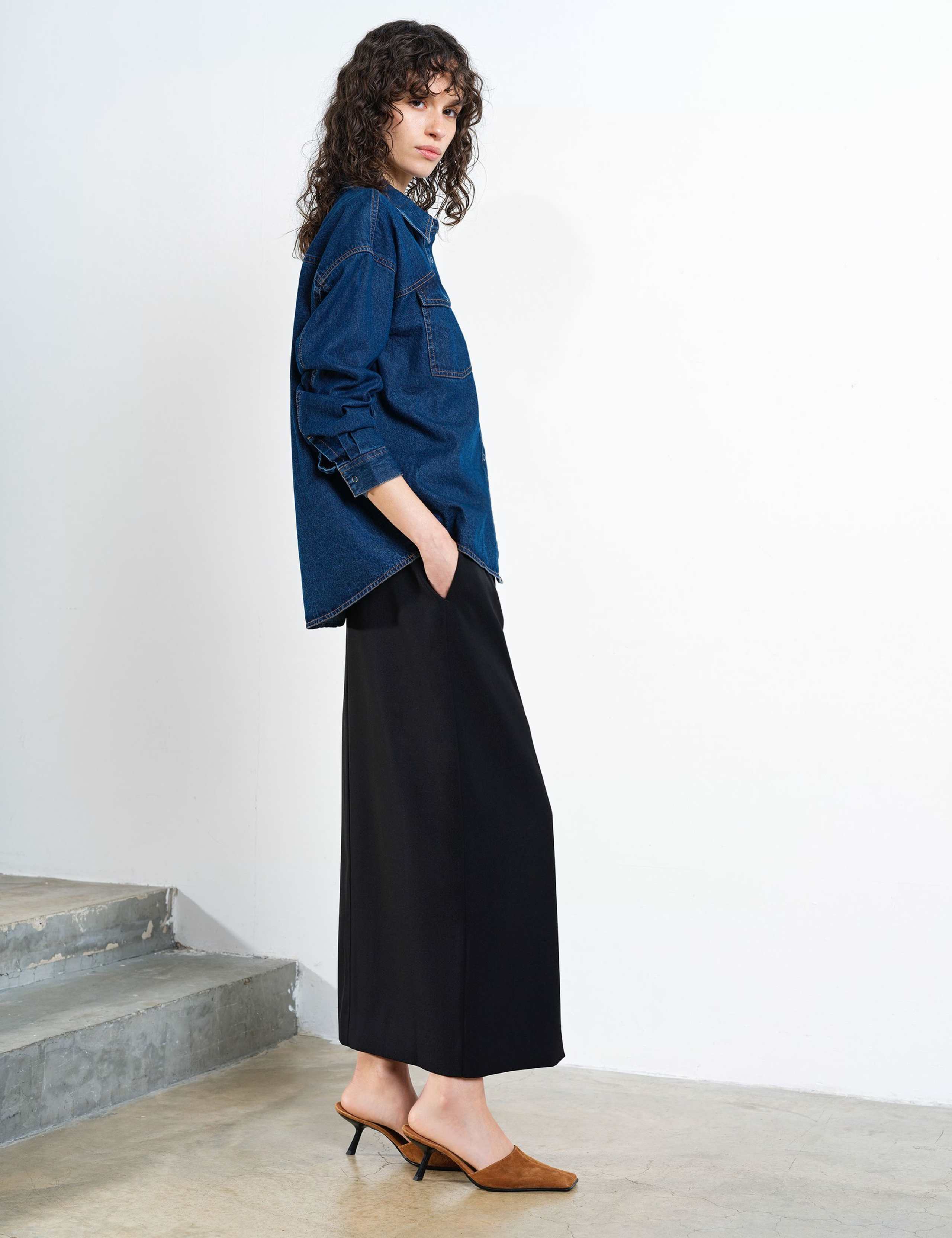 Denim Collared Pocket Detail Shirt 4 of 6