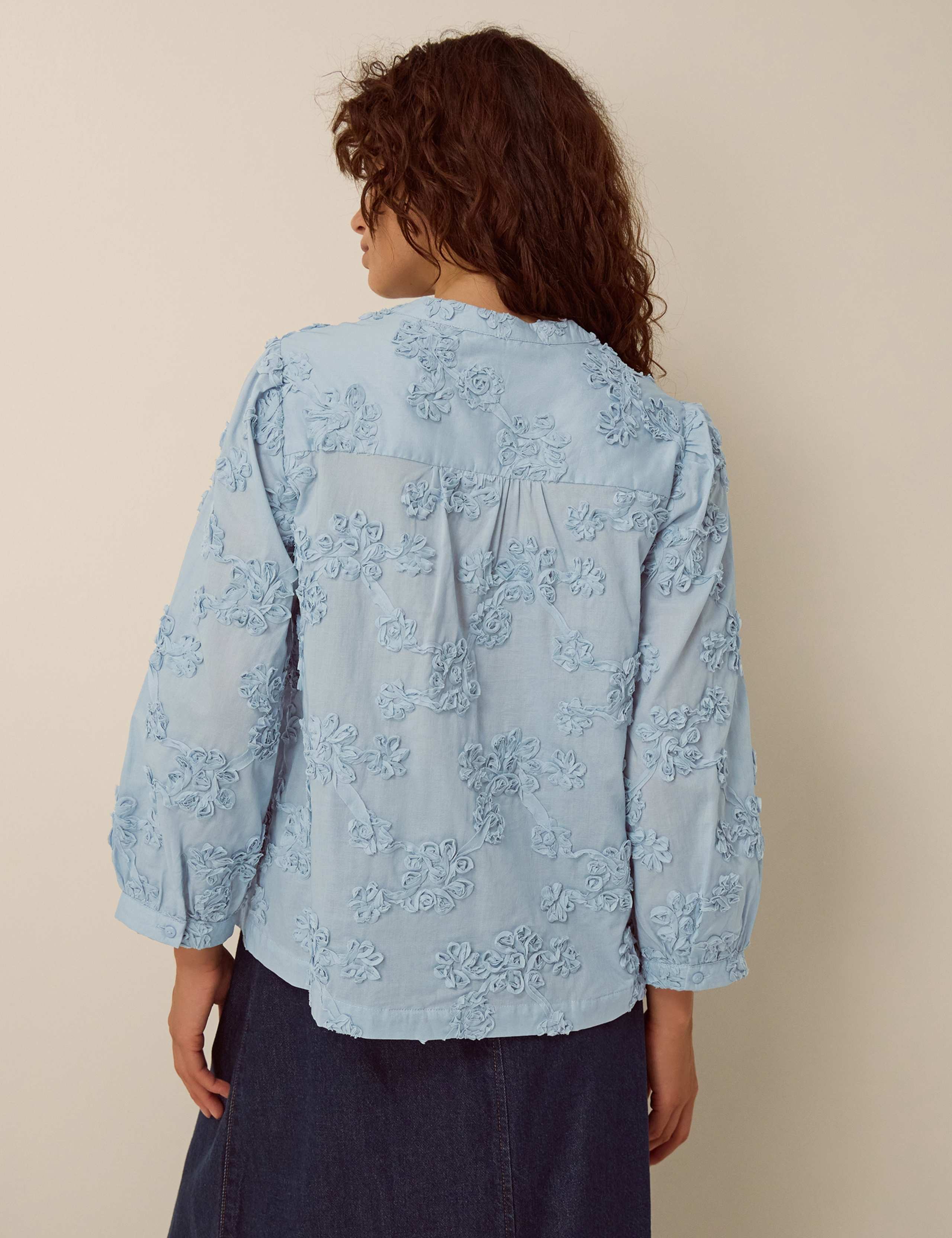 Pure Cotton Floral Embroidered Shirt 4 of 4