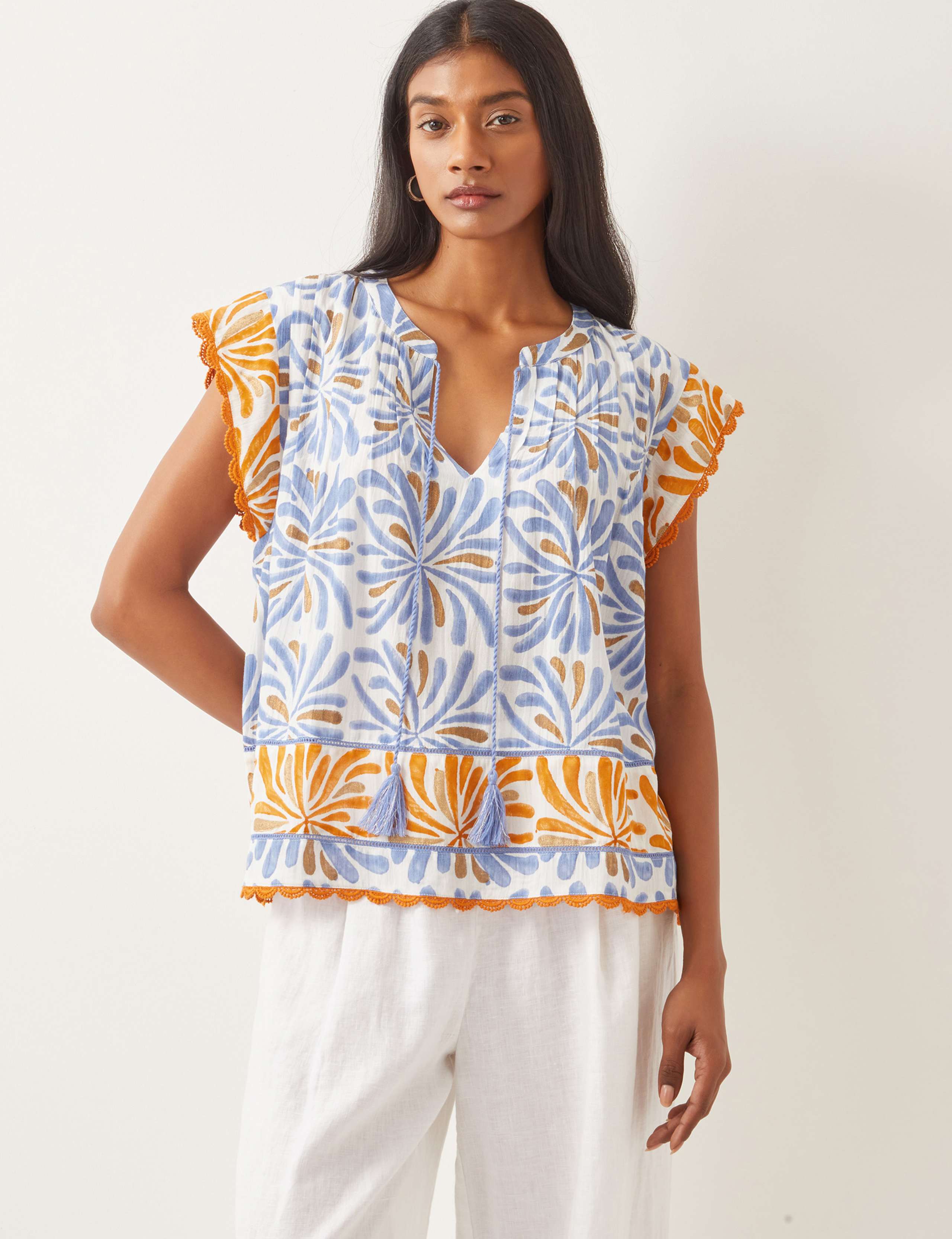 Printed V-Neck Top 1 of 5