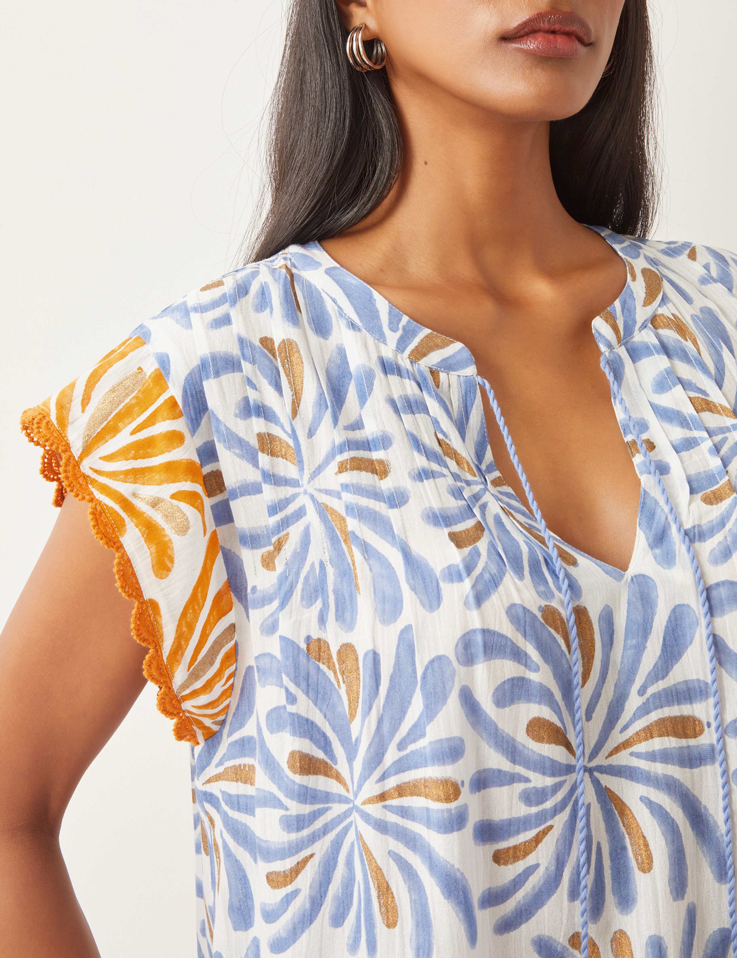 Printed V-Neck Top 3 of 5