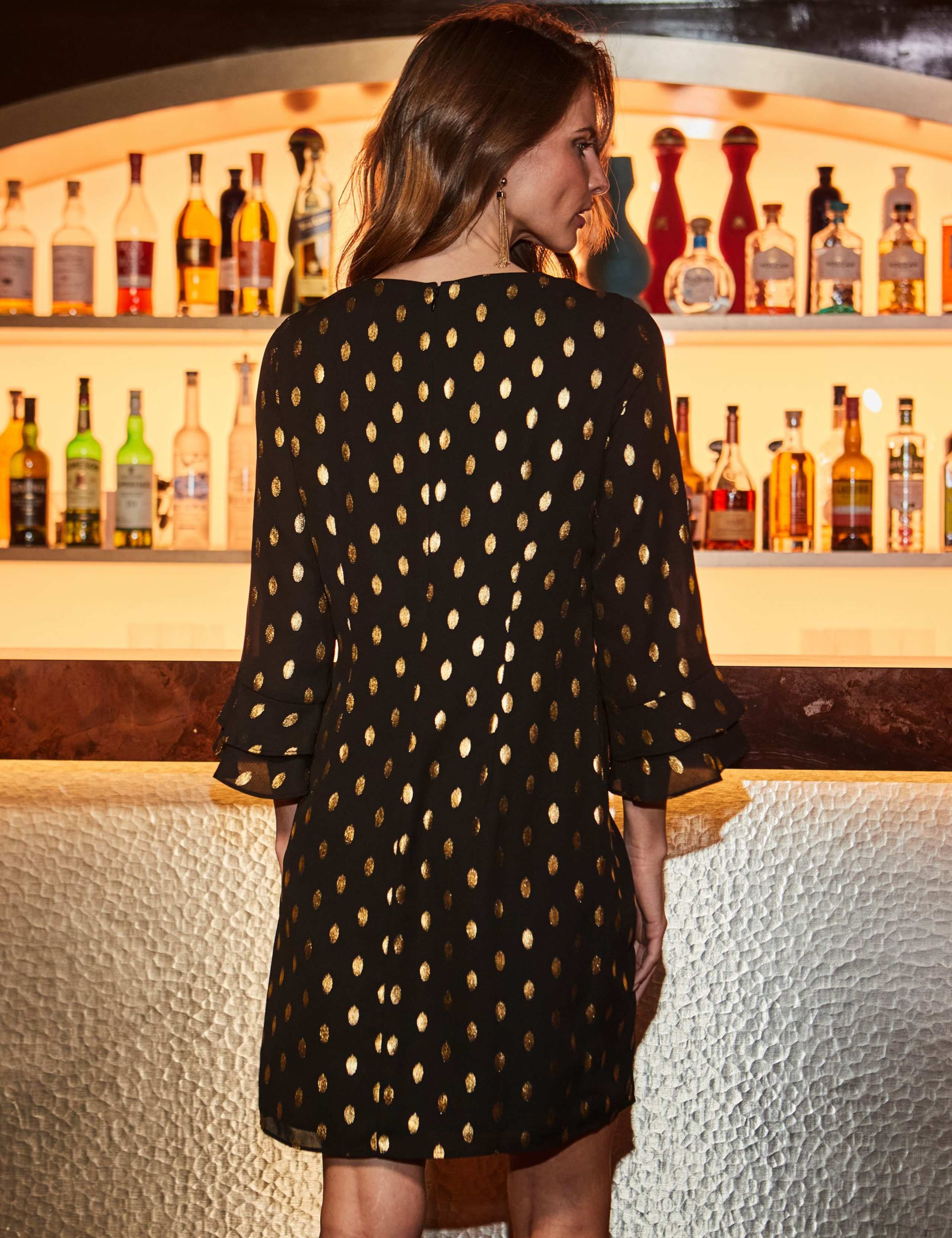 Metallic Fleck Print Shift Dress 3 of 6