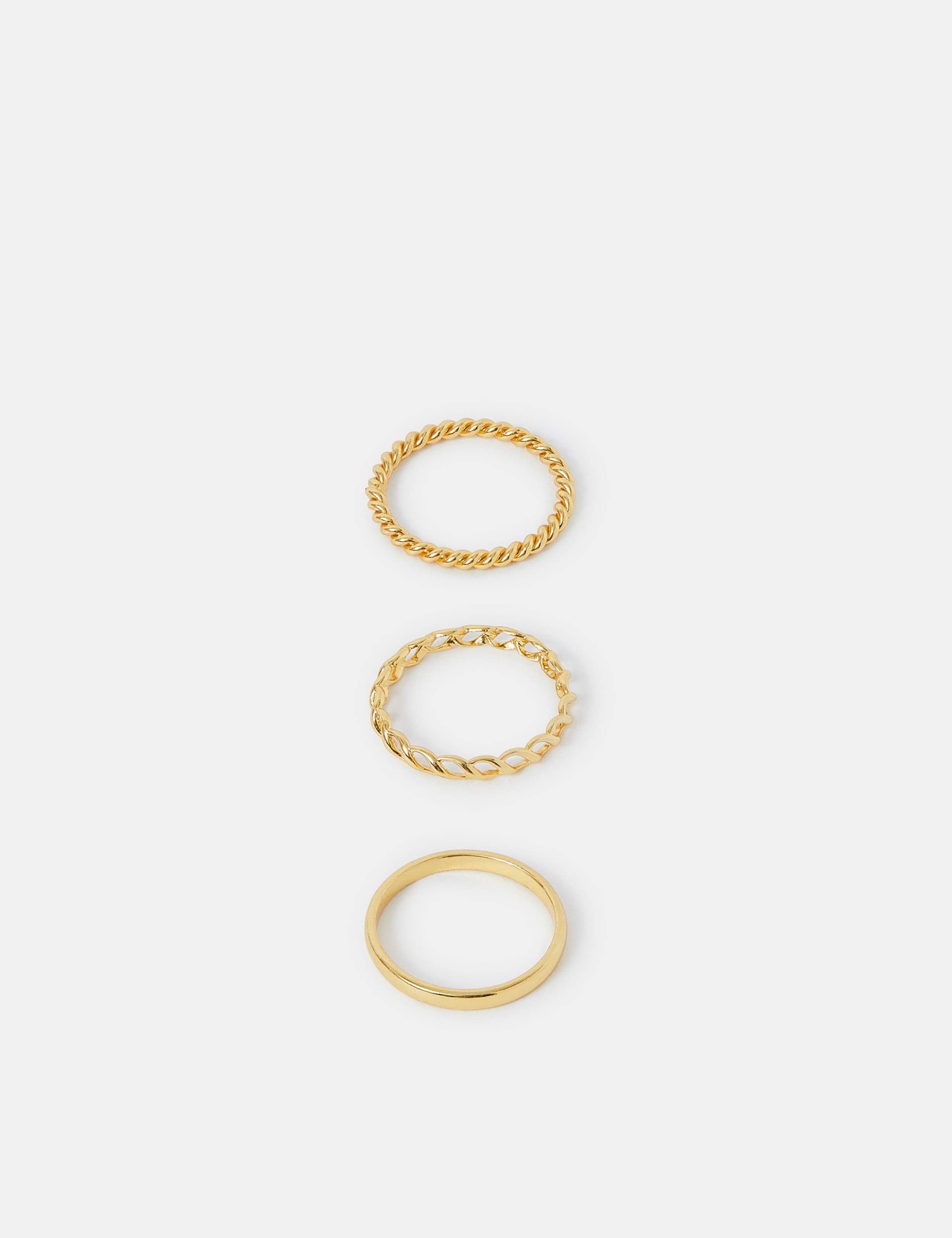 3 Pack 14ct Gold Plated Stacking Rings 1 of 3