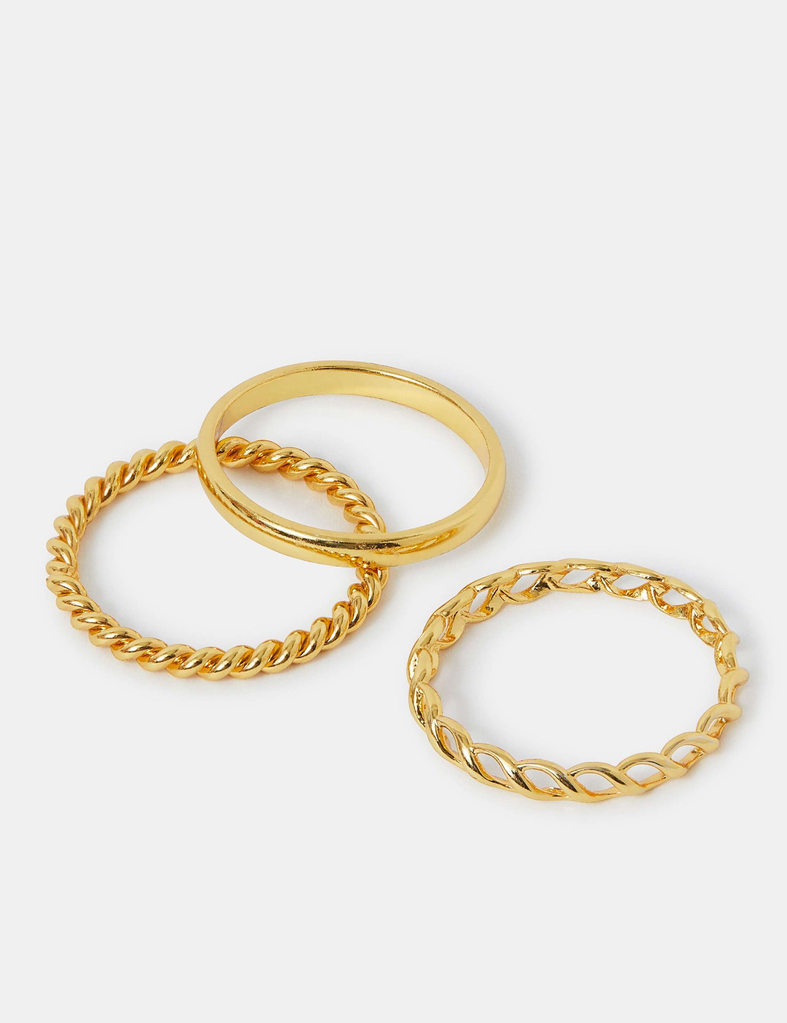 3 Pack 14ct Gold Plated Stacking Rings 2 of 3