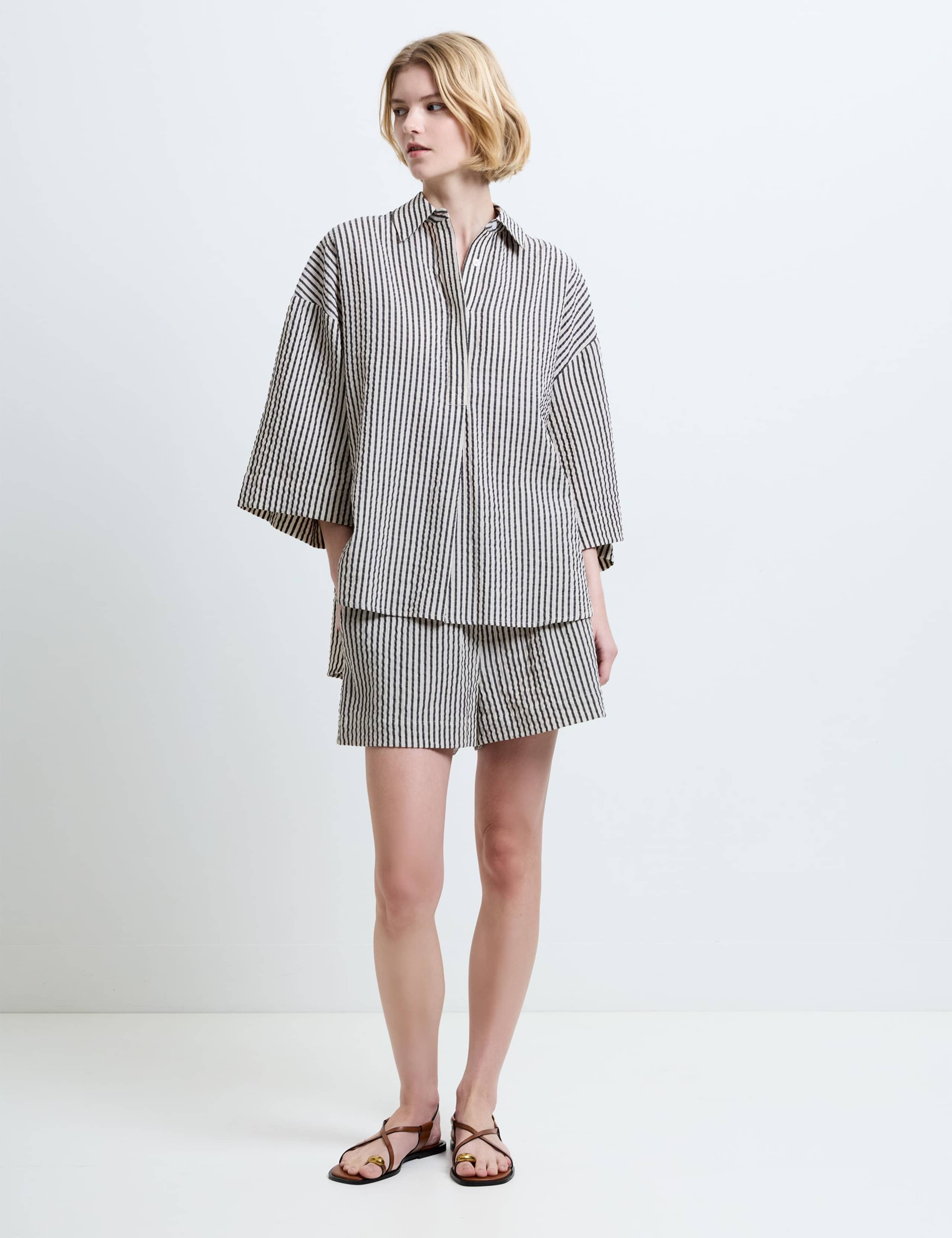 Pure Cotton Striped Seersucker Shirt 3 of 6