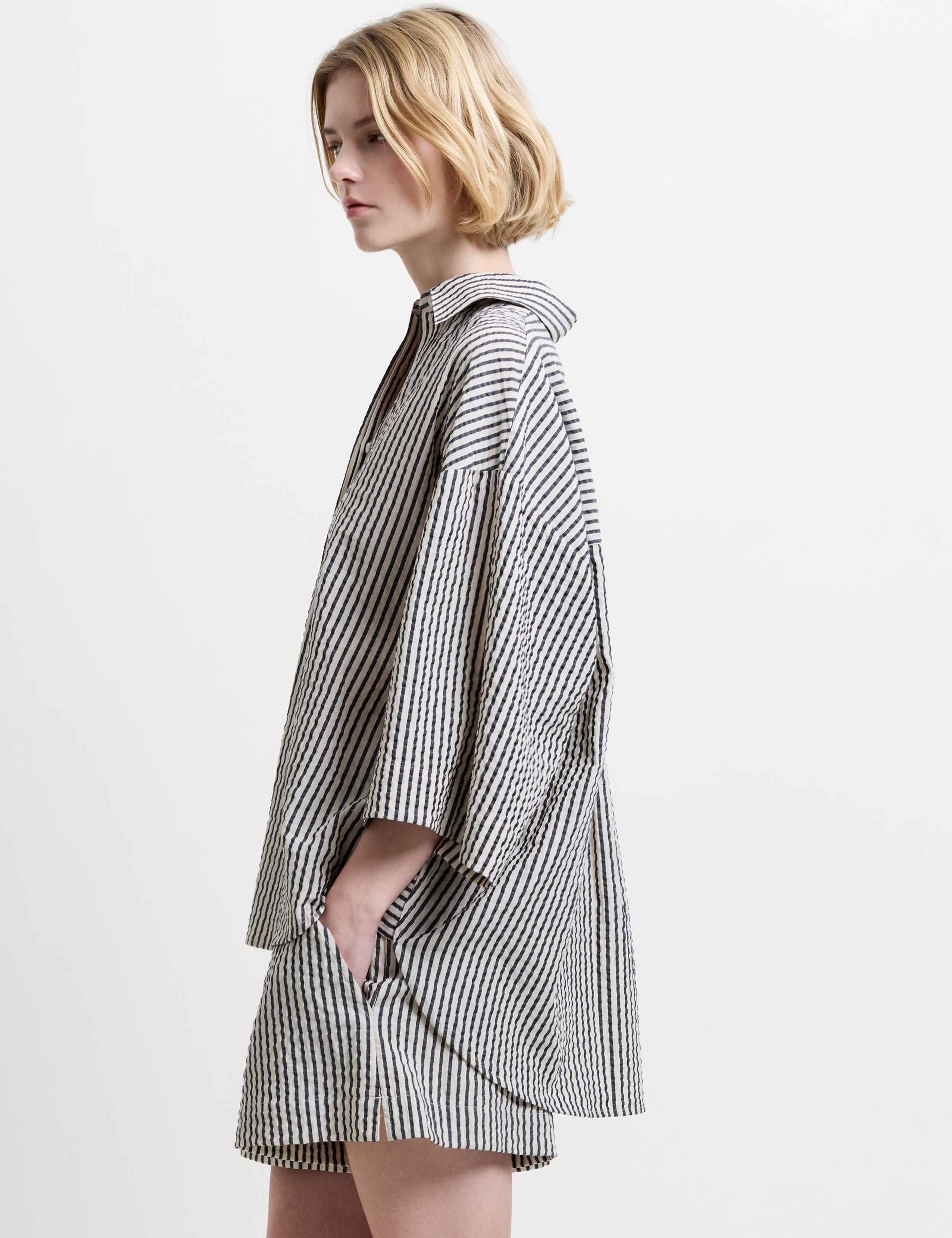 Pure Cotton Striped Seersucker Shirt 5 of 6