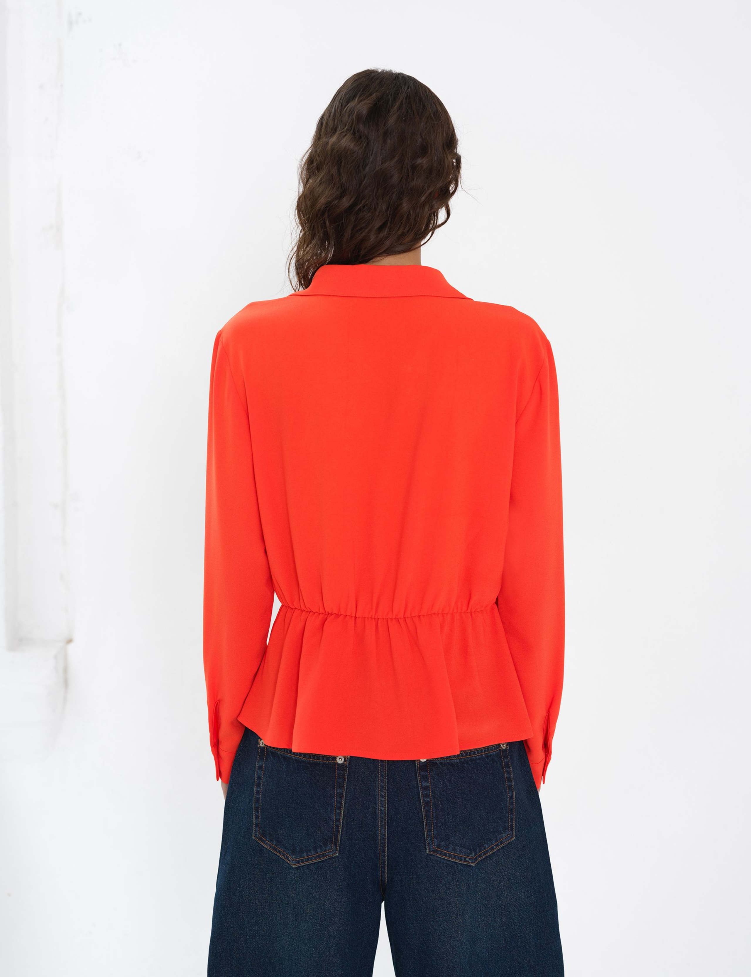 Collared Waisted Wrap Detail Blouse 5 of 6