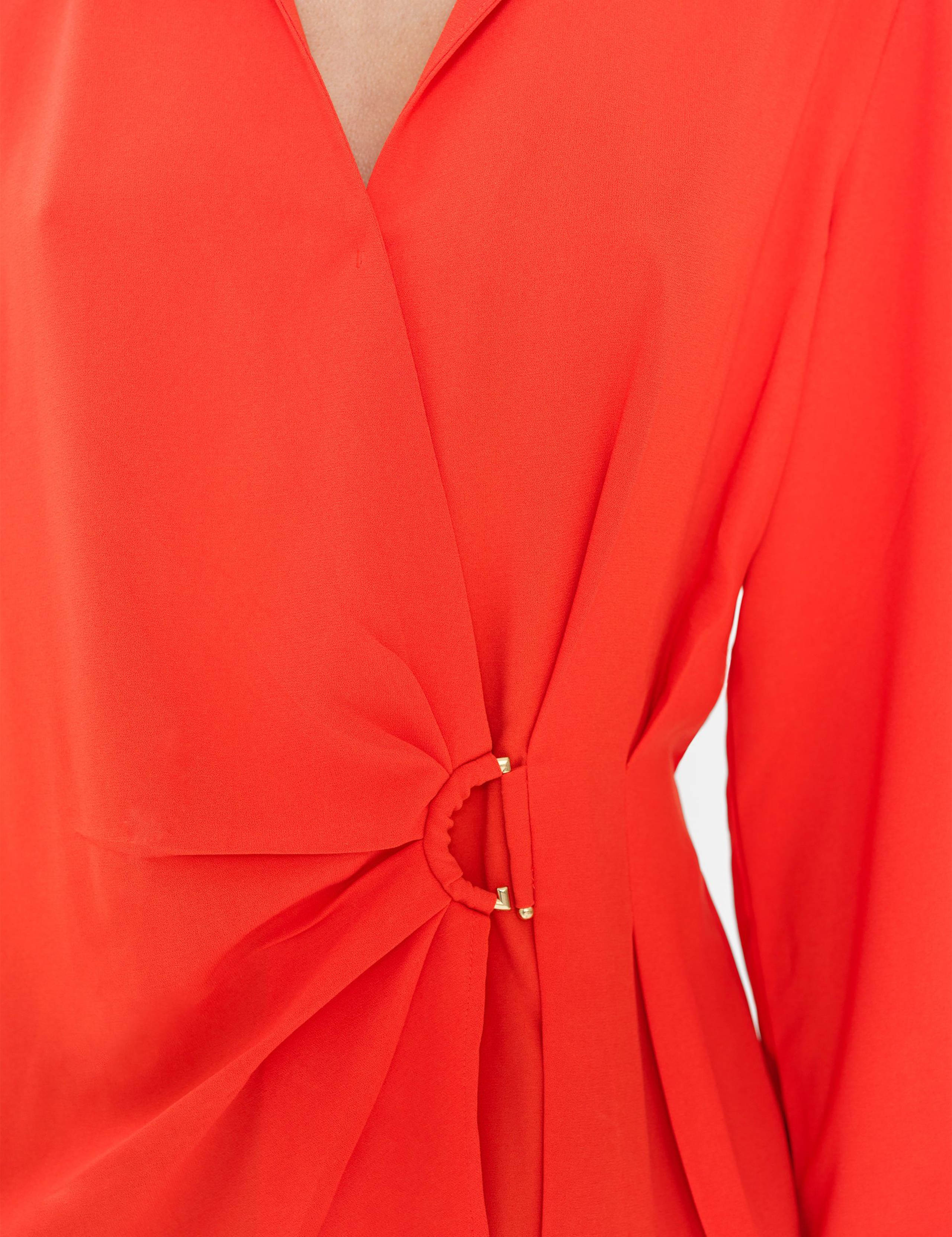 Collared Waisted Wrap Detail Blouse 6 of 6